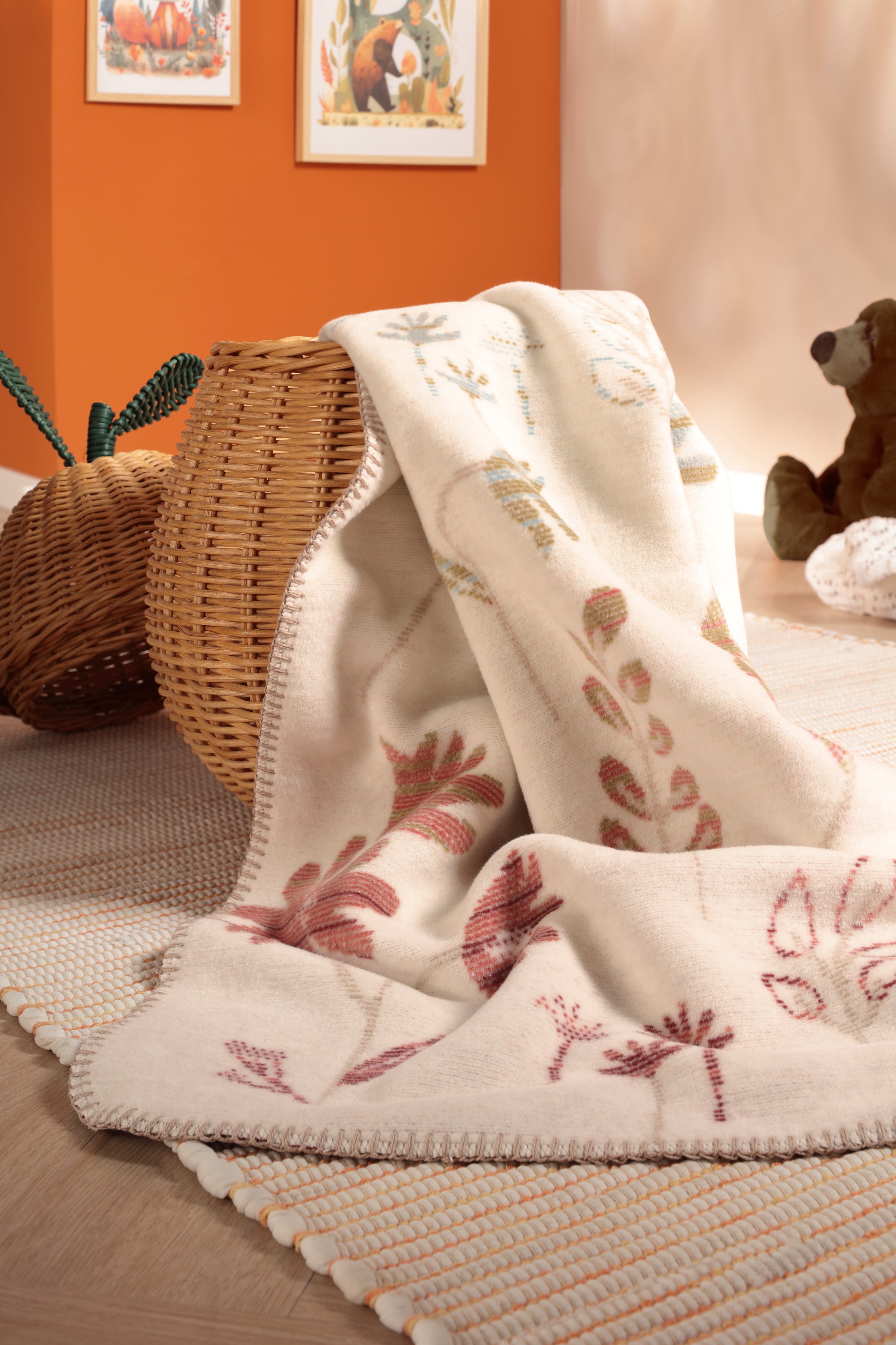 Biederlack Babydecke »Babydecke Wild Flowers«, 75 x 100, mit Zierstich