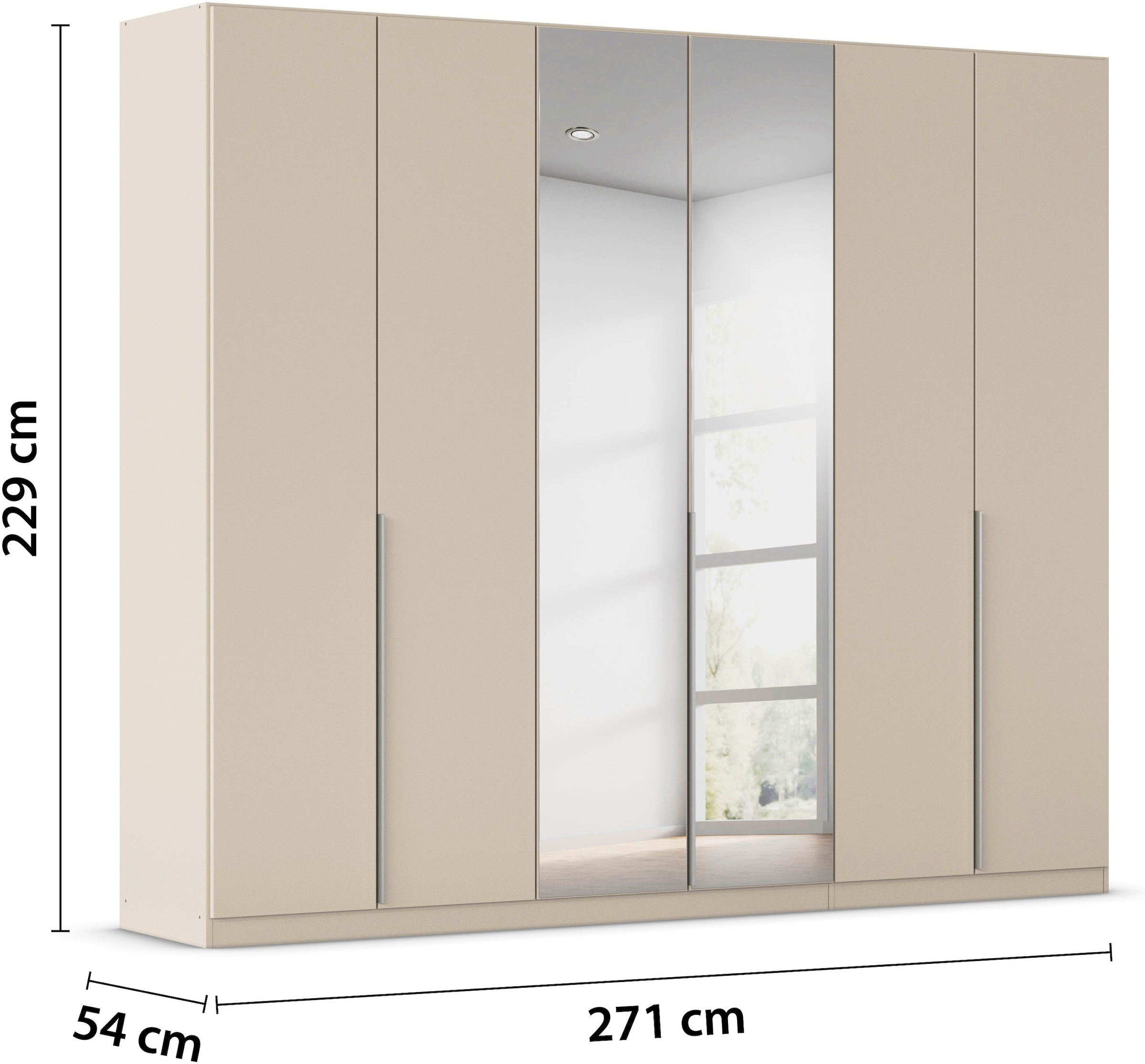 rauch Drehtürenschrank »Kleiderschrank Schrank Garderobe AGORDO mit Dekor- oder Hochglanzfront«, (in zwei Griff-Farben), durchdachte Innenausstattung, in 6 Breiten und 2 Höhen MADE IN GERMANY