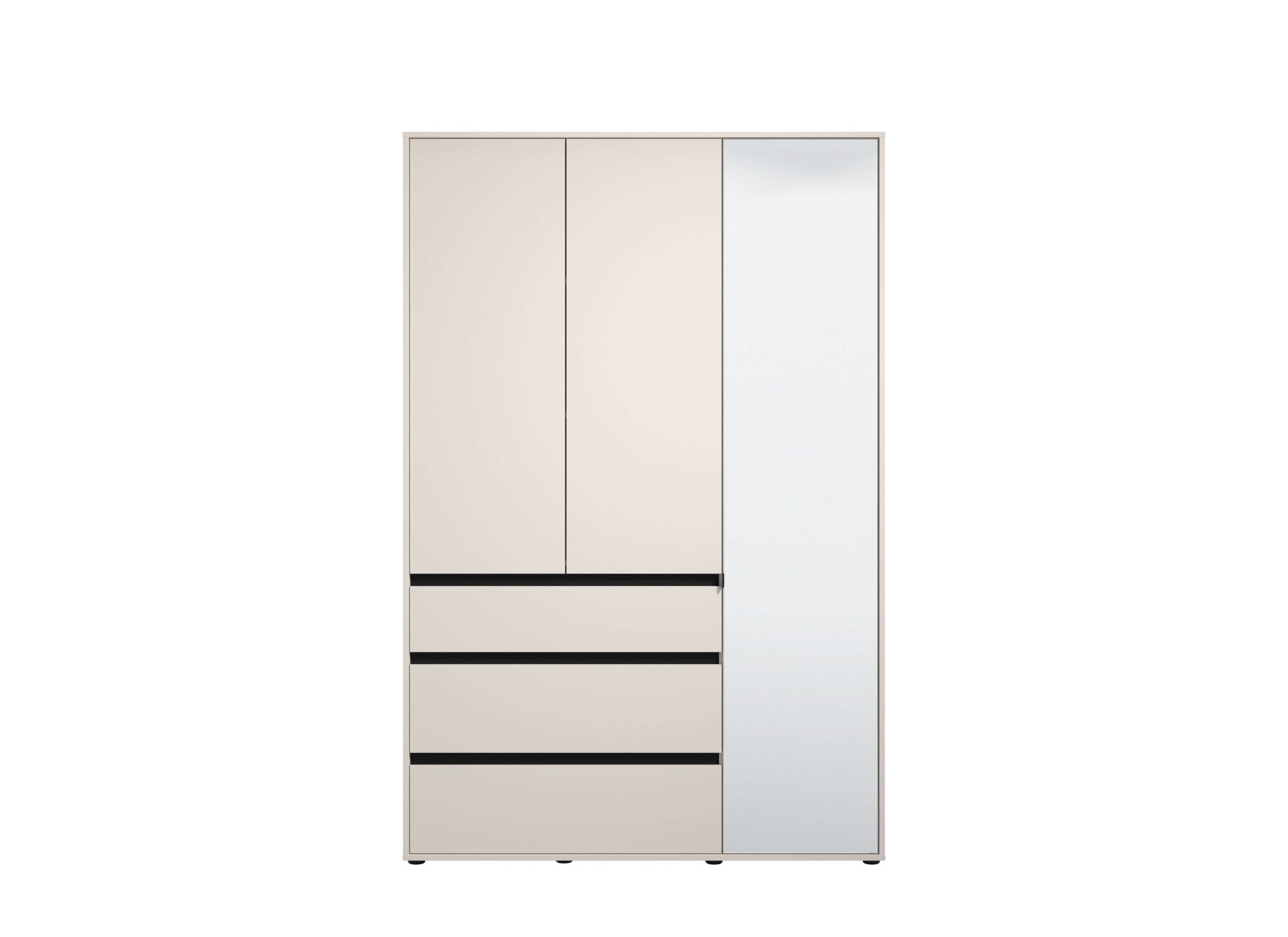 INOSIGN Kleiderschrank »Corbett, grifflose Optik, FSC-zertifziert, Made in Europe«, (138 oder 182,5cm breit, 211cm hoch und 54,5cm tief), mit Spiegel, 3 Schubladen und Innenausstattung