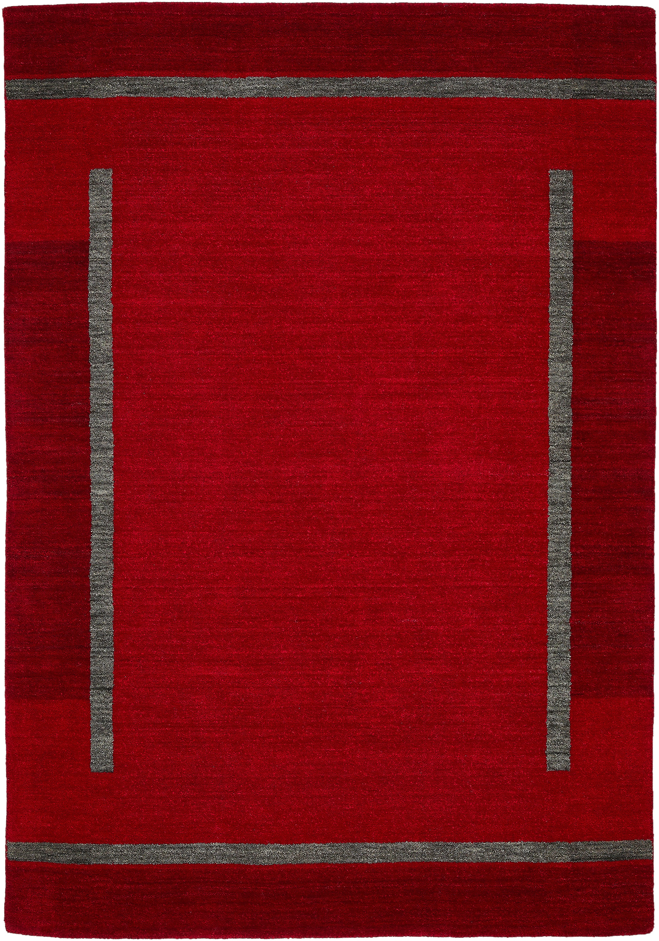 LUXOR living Wollteppich »Rosario«, rechteckig, 10 mm Höhe, reine Wolle, handgeknüpft, Uni-Farben, mit Bordüre