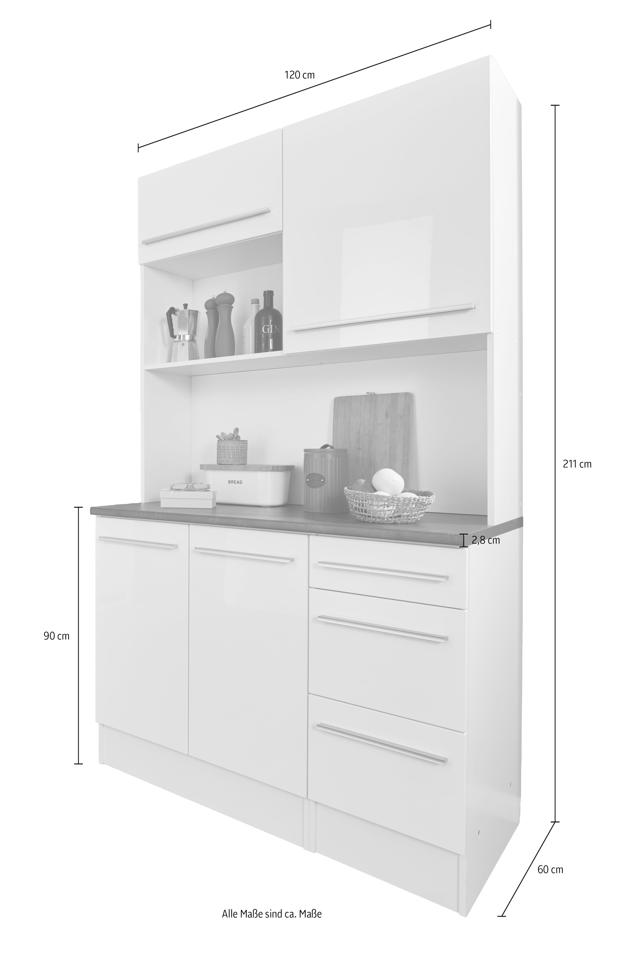 BASIC by Balculina Buffet »Jazz« 1 Stk. tlg. Breite 120cm, Türen, Schubkästen, offenes Fach