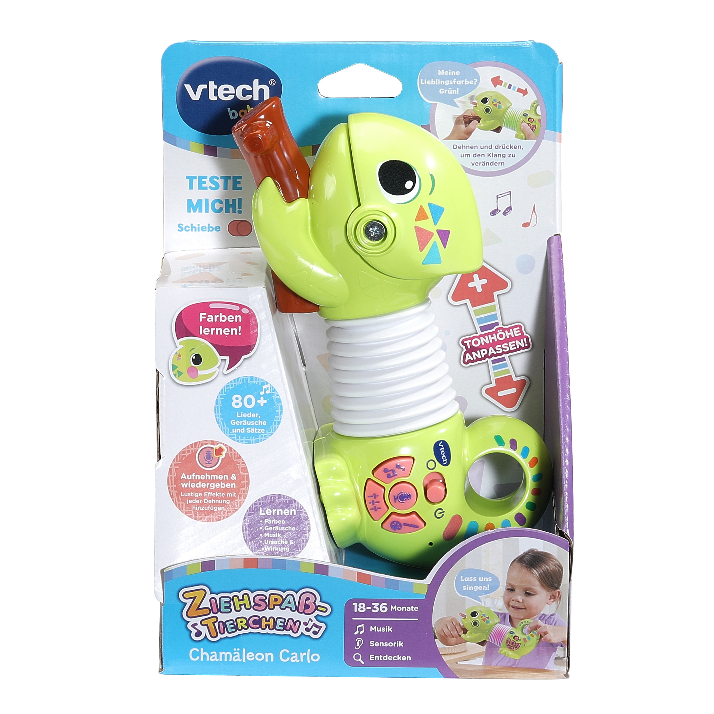 Vtech® Lernspielzeug »Ziehspaß-Chamäleon Carlo« mi Licht und Sound