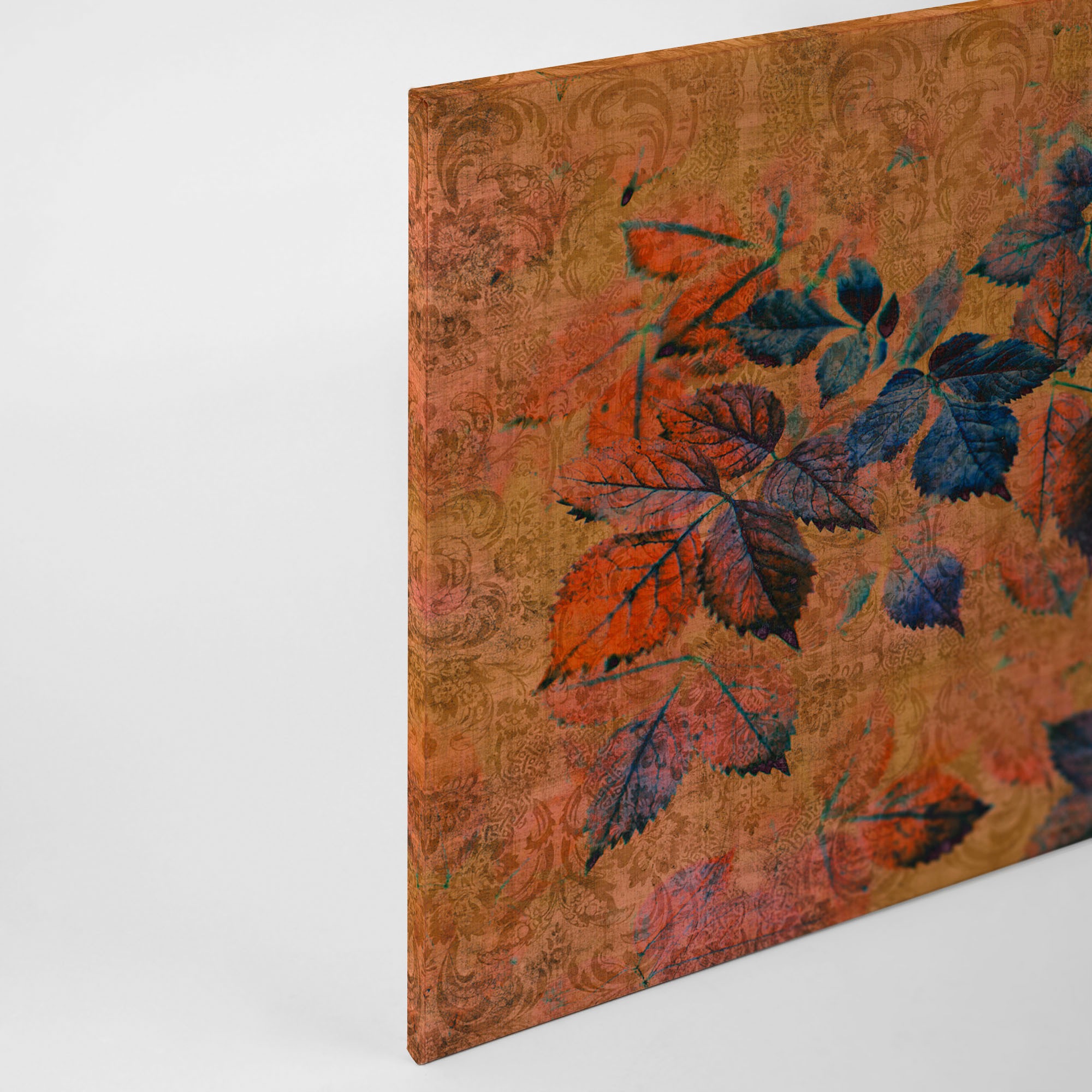 A.S. Création Leinwandbild »indian summer«, Kunst-Blumen-Kinder, (1 St.), Keilrahmen Bild Blätter Natur Floral Leinwand-Bild Wohnzimmer modern