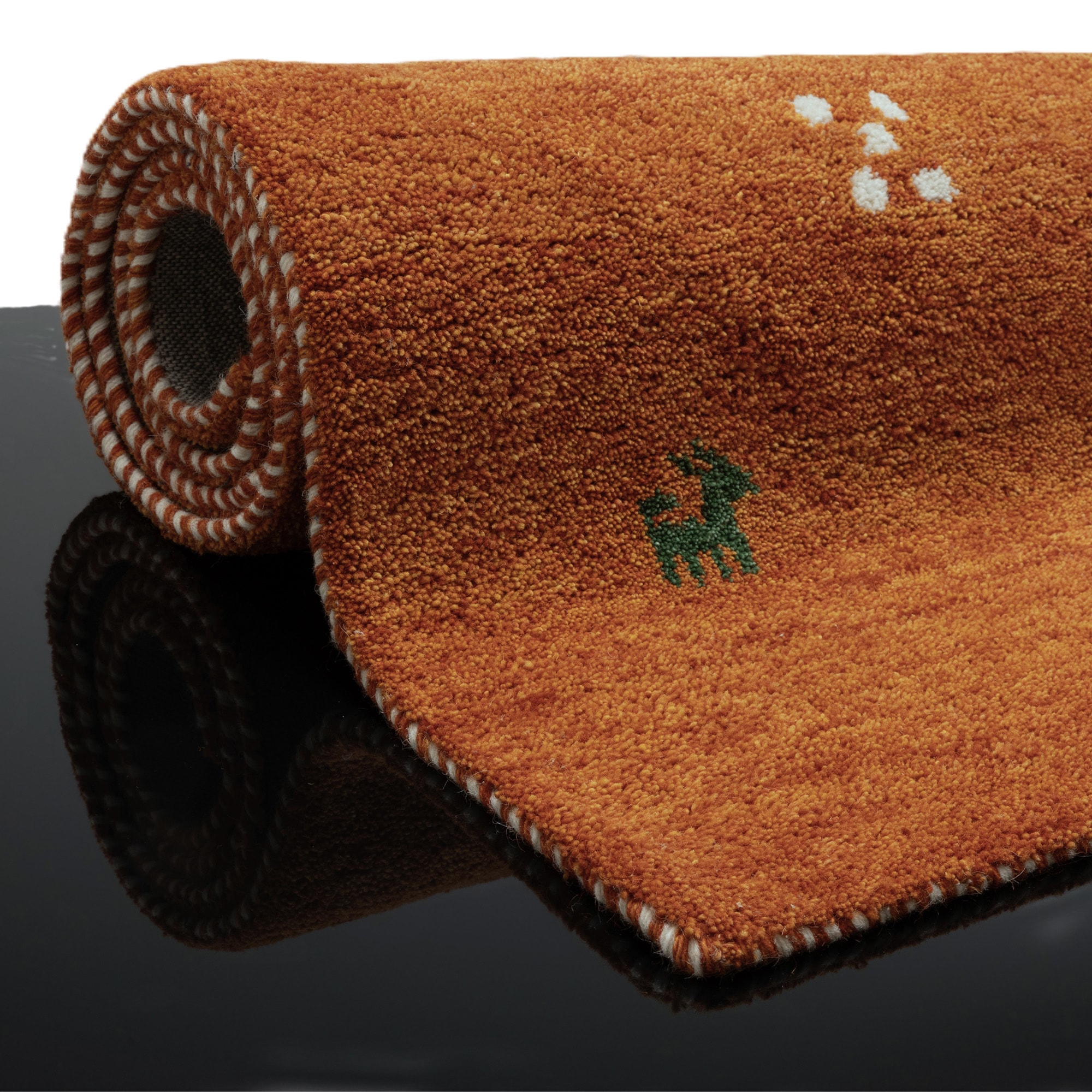 THEKO Wollteppich »Gabbeh Motiv, Handgefertigt, Teppich, Tiermotiv,  reine Wolle« rechteckig 14 mm Höhe reine Wolle, Wohnzimmer, Schlafzimmer, Esszimmer