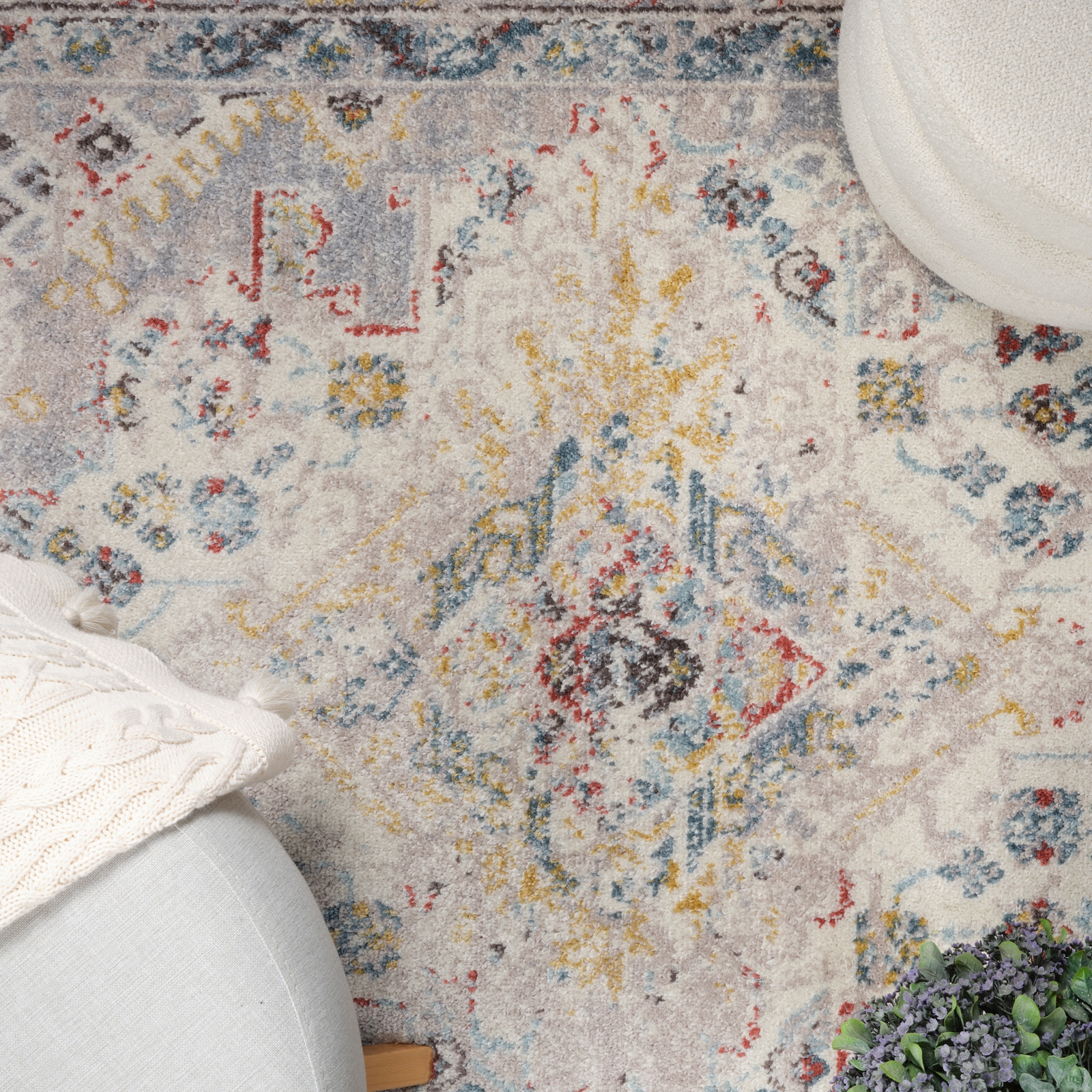 Livabliss Teppich »CASABLANCA« rund 13 mm Höhe Vintage Orientteppich, Kurzflor Boho Wohnzimmerteppich, Läufer