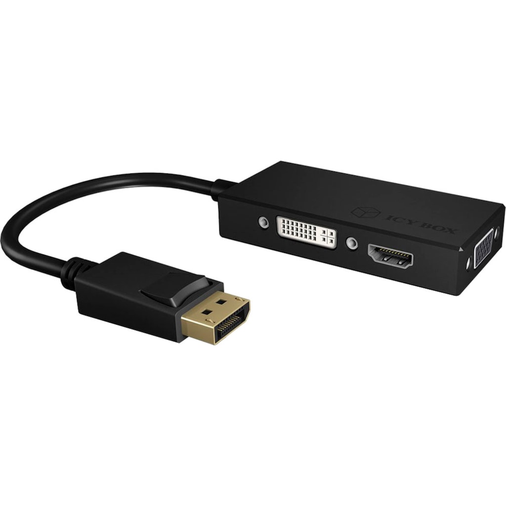 ICY BOX Computer-Adapter »ICY BOX 3-in-1 DisplayPort zu HDMI, DVI-D und VGA Grafikadapter«