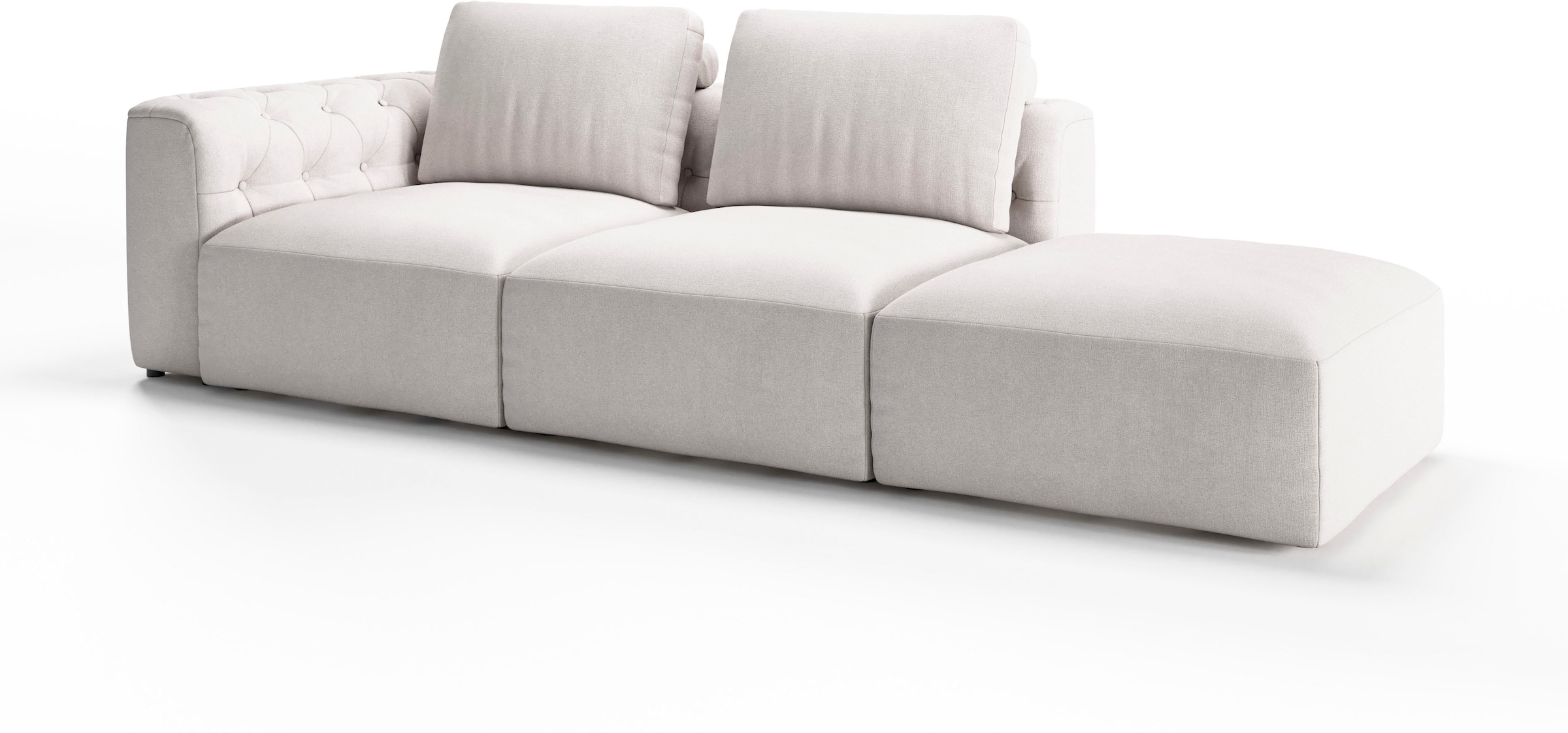 RAUM.ID Chaiselongue »Cushid«, Modul-Sofa, bestehend aus 2-Sitzer und Hocker