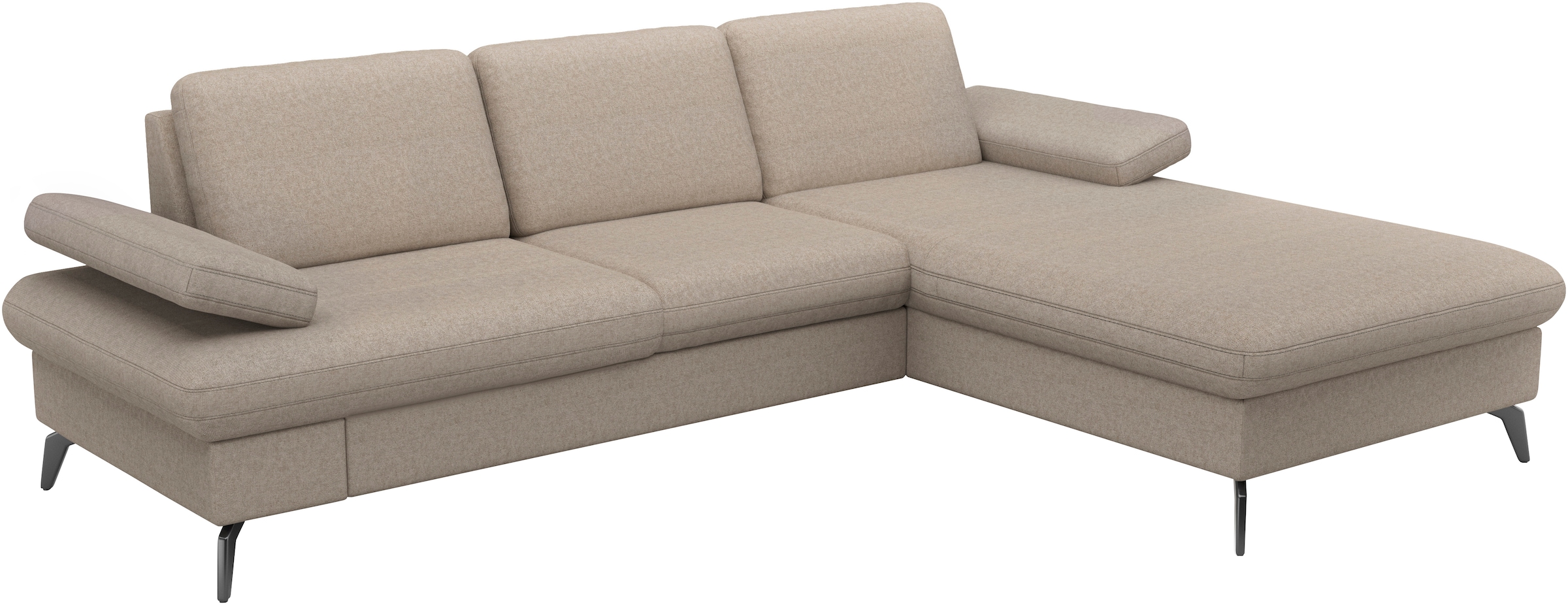 sit&more Ecksofa »Morris Jubi L-Form«, inkl. Armteilfunktion und 1 Zierkissen, wahlweise mit Bettfunktion