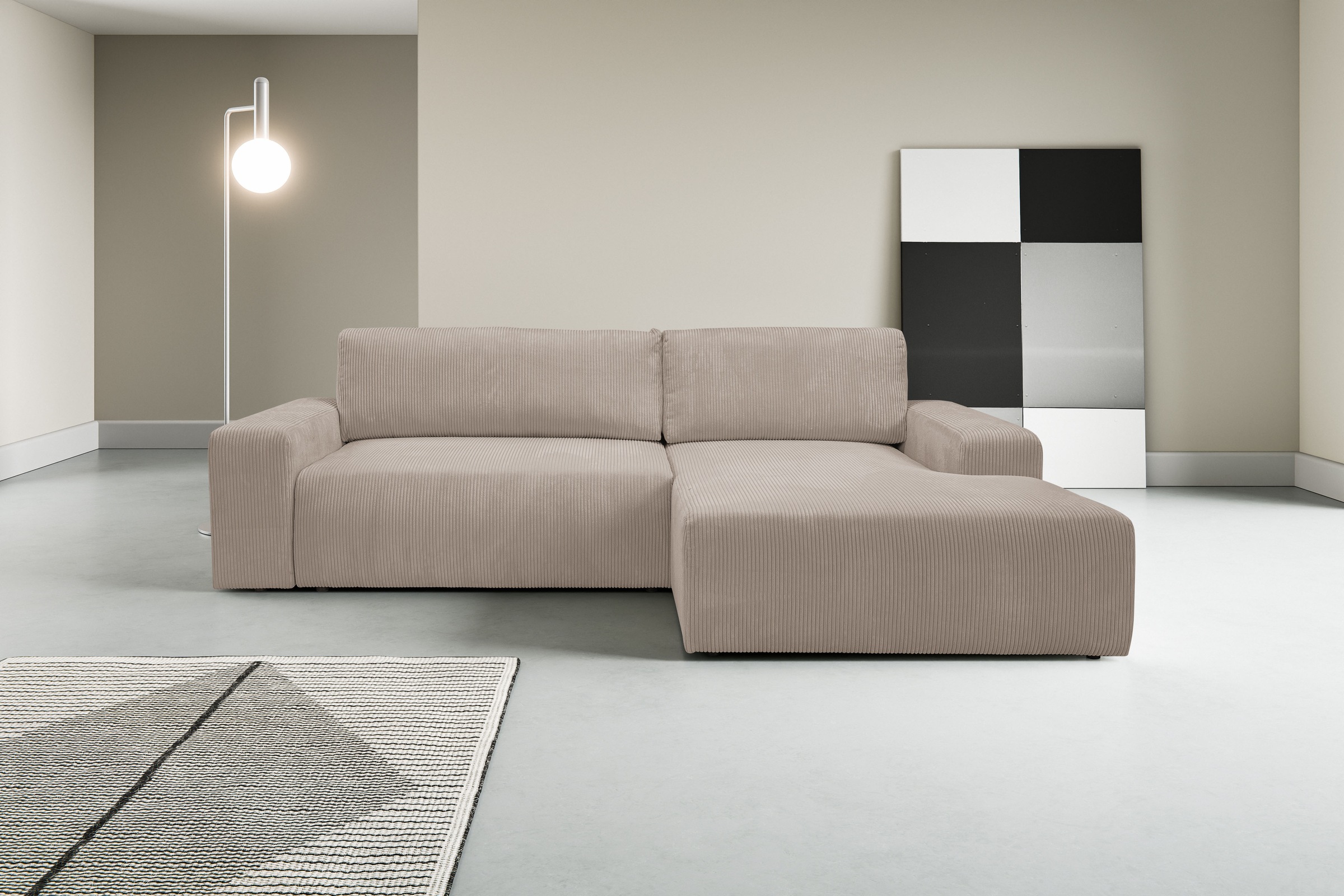 WERK2 Ecksofa »Rotterdam-L, kuschelweicher Cord oder Breitcord, L-Form, Bre günstig online kaufen