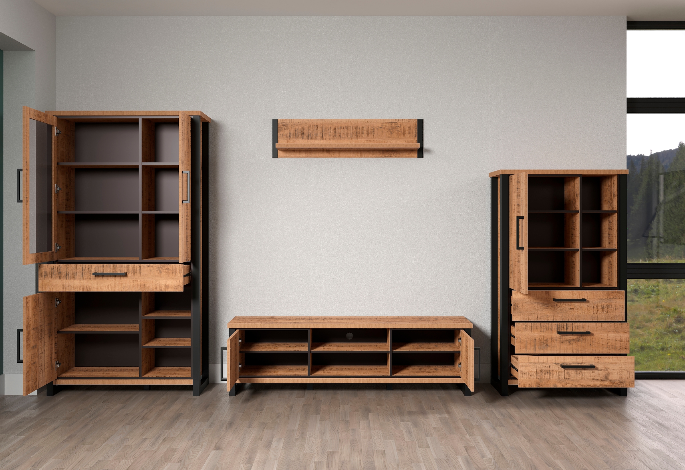 Home affaire Wohnwand »Elda« Komplett-Set, 4 Stk. tlg.