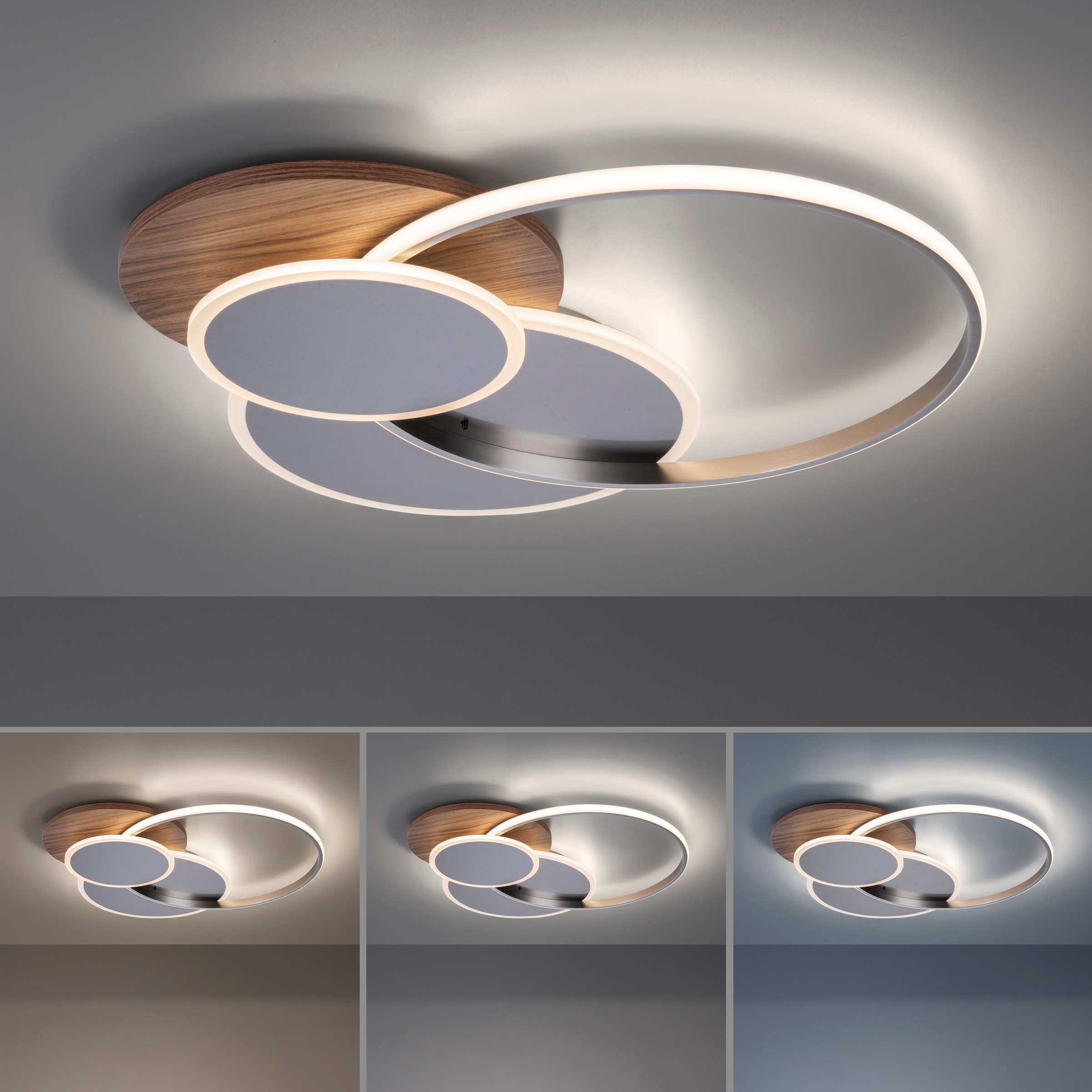 Paul Neuhaus Deckenleuchte »PALMA«, 1 flammig, Leuchtmittel LED-Board | LED fest integriert, CCT - über Fernbedienung, dimmbar über Fernbedienung, Infrarot inkl.