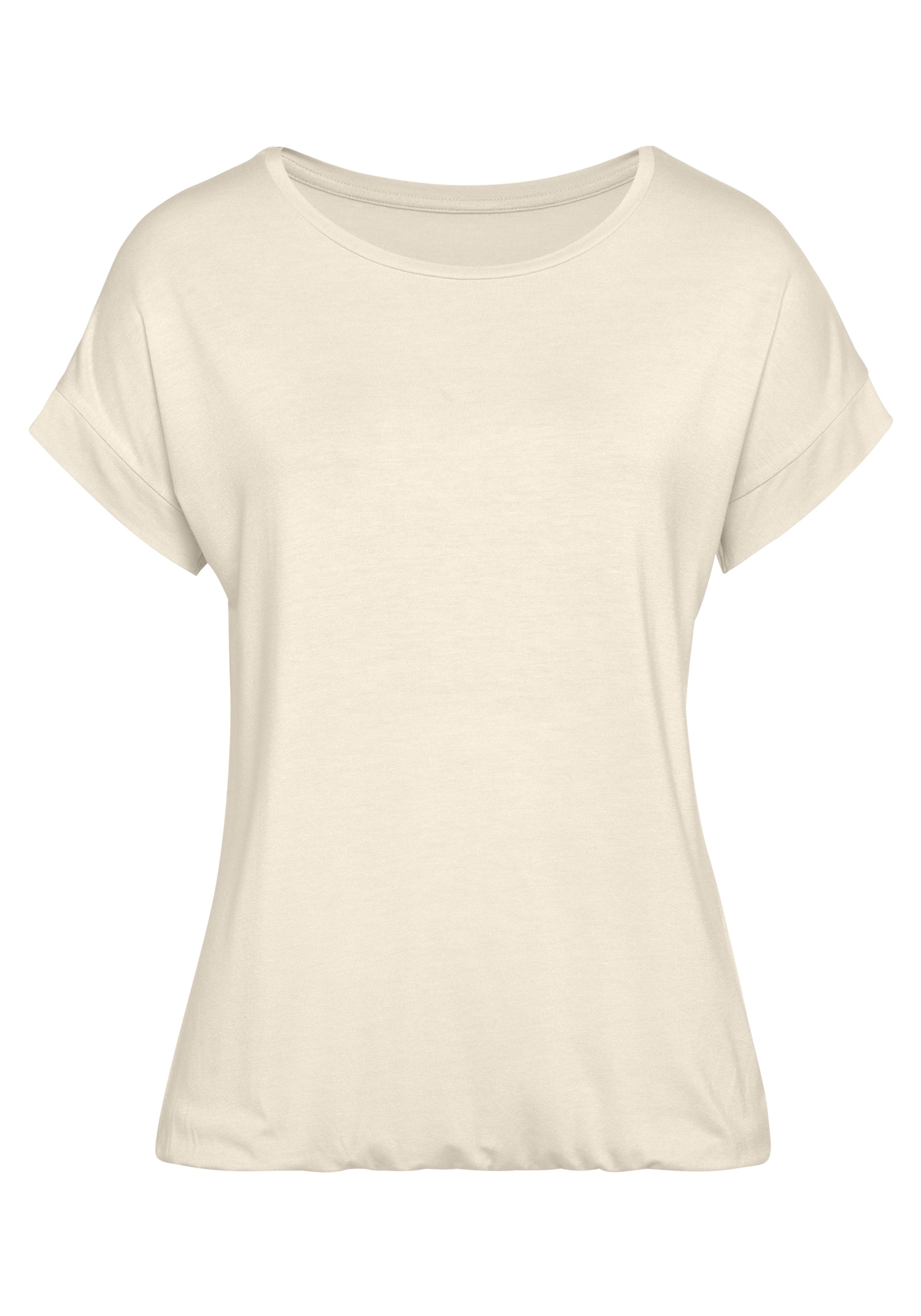 Vivance Kurzarmshirt »mit Gummizug im Bund«, aus weichem Viskose-Stretch