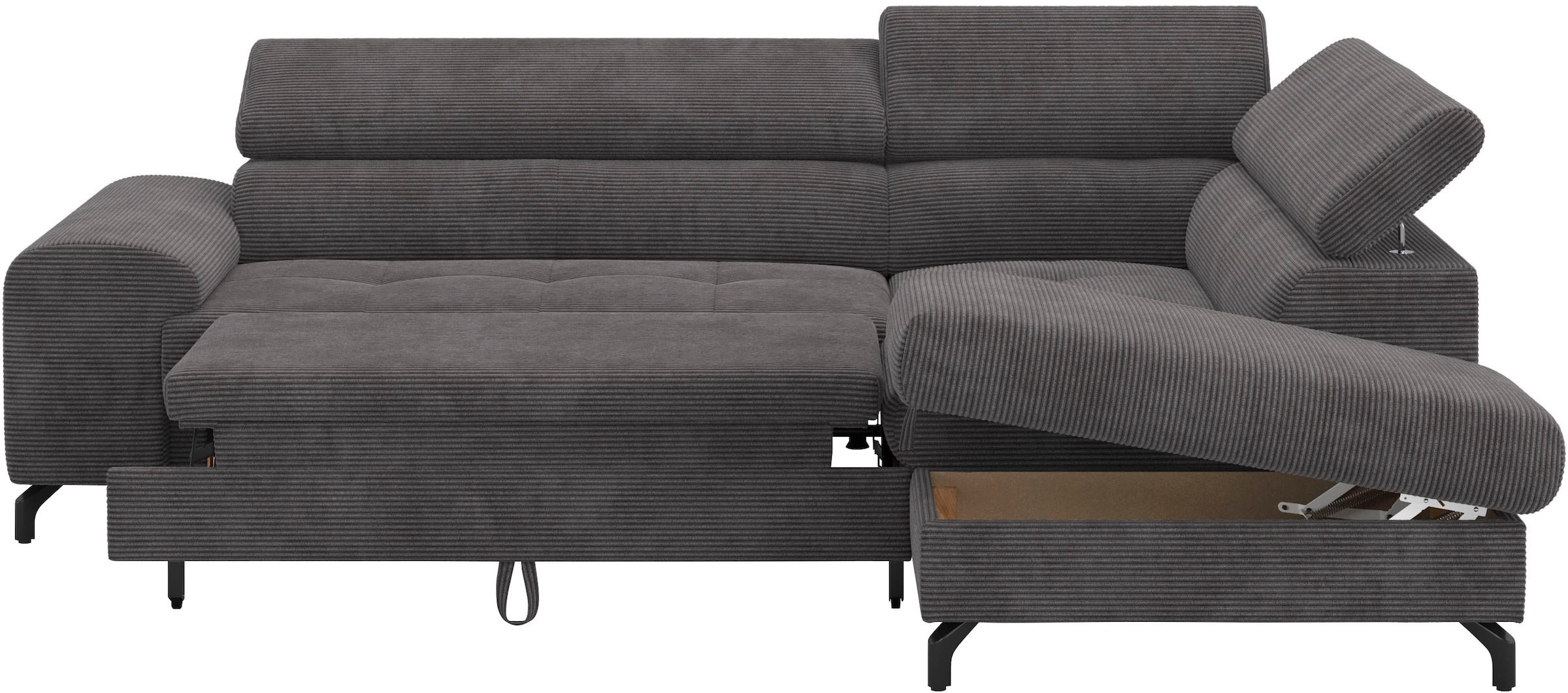 COTTA Ecksofa »Aura L-Form«, mit Schlaffunktion, Bettkasten und Kopfteilverstellung
