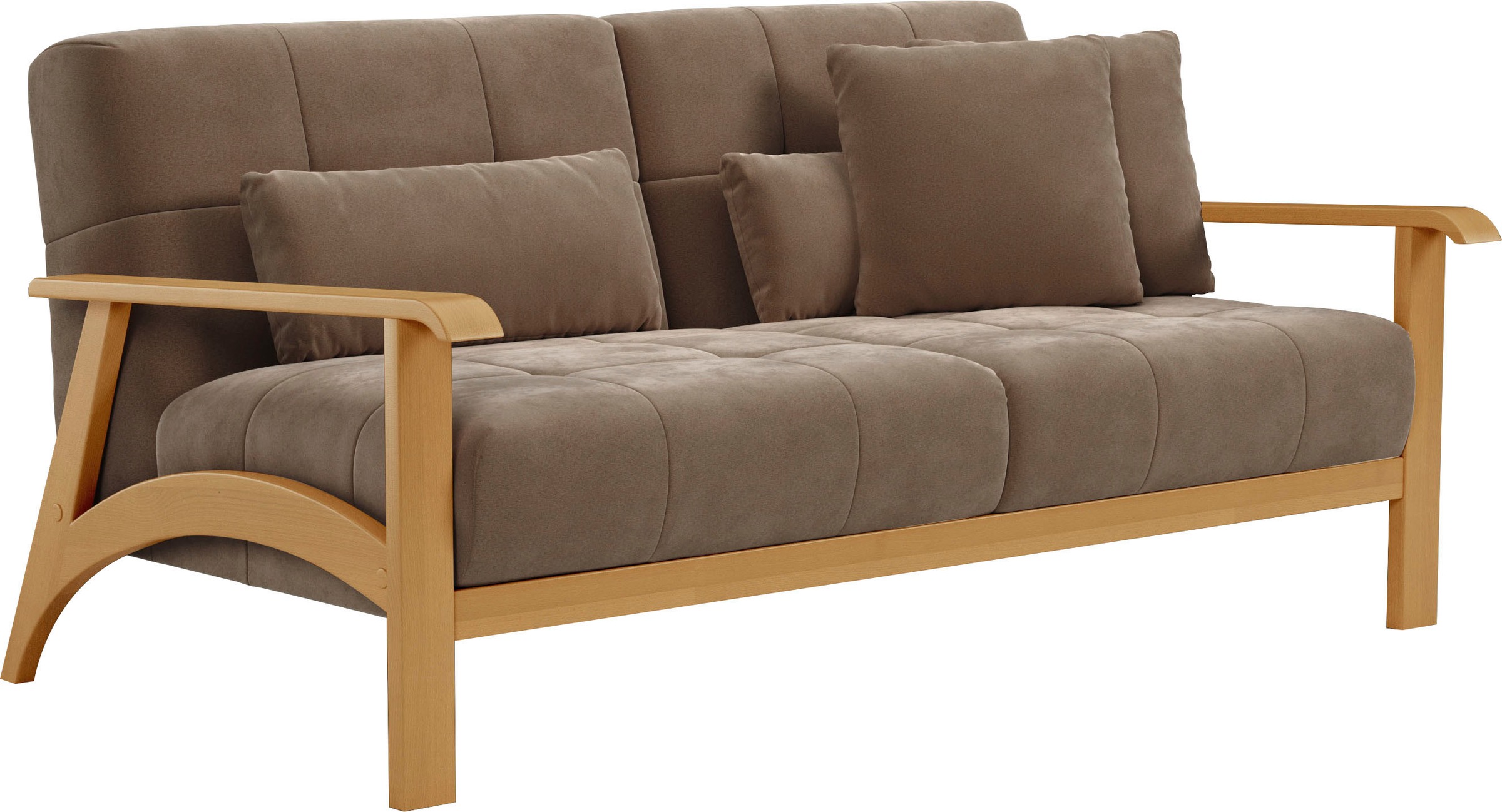 sit&more 2,5-Sitzer »Billund« Armlehnen aus eichefarbigem Buchenholz, verschiedene Bezüge und Farben