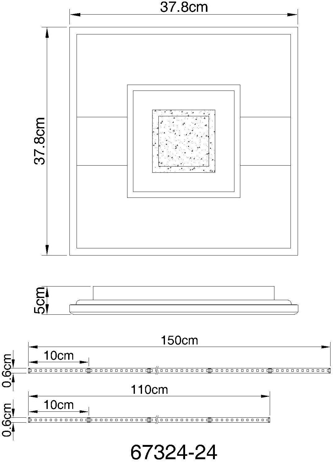 GLOBO LIGHTING LED Deckenleuchte »PIKARA« LED-Modul Warmweiß Deckenlampe/holzoptik/Acrylkristalle klar/modern