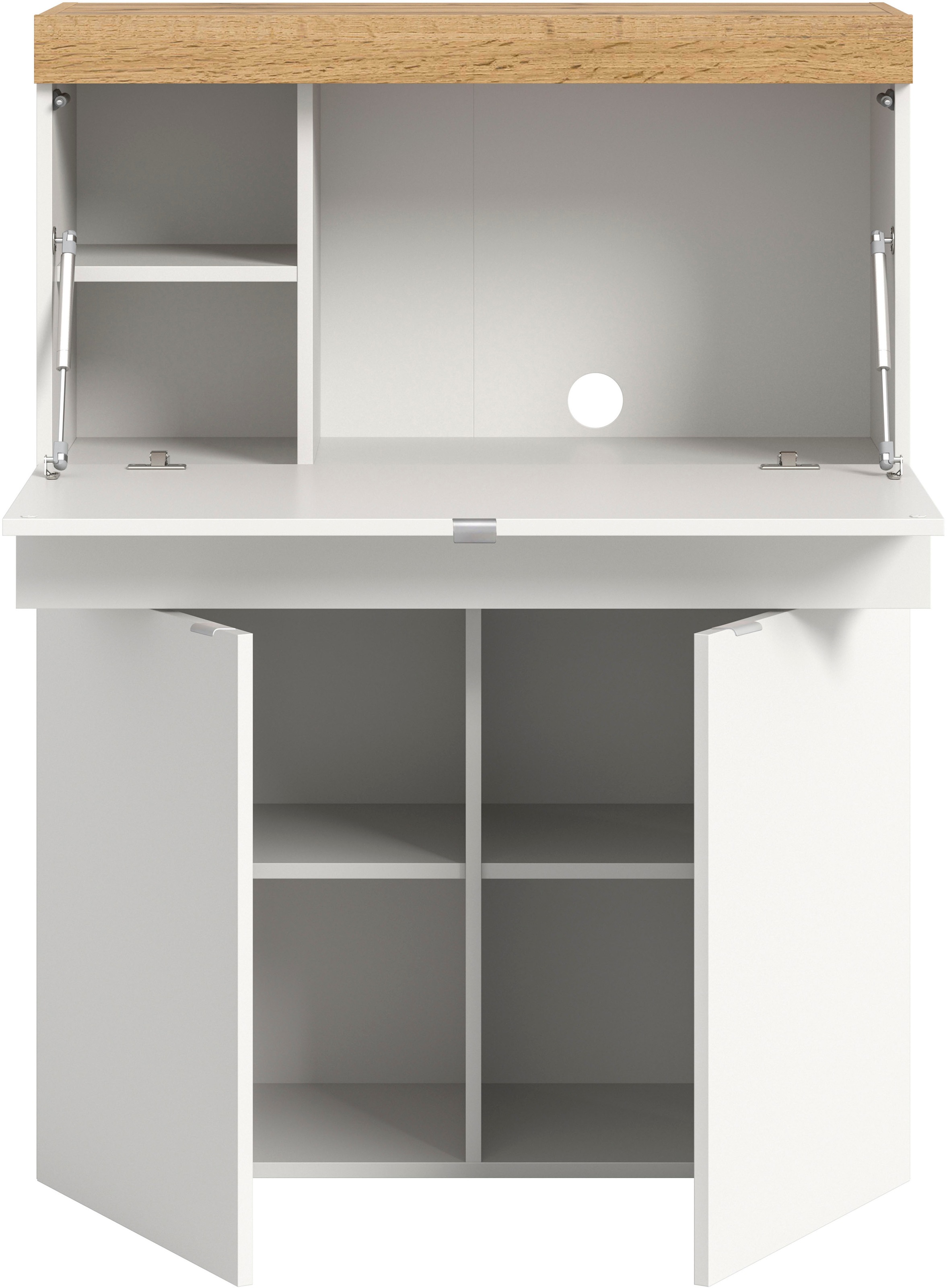 OTTO home Sekretär »MAMBO, Höhe 122cm, 2 Türen, 1 Schubkasten, 1 Klappe« Home-Office-Schreibtisch, PC-Schrank, Schreibtisch, Office