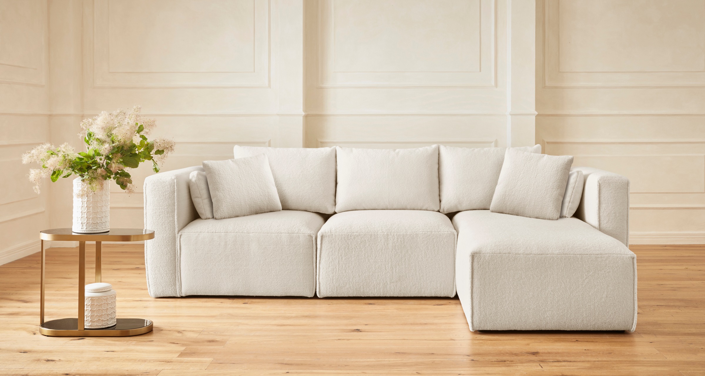 Guido Maria Kretschmer Home&Living Ecksofa »Comfine L-Form«, zusammengesetzt aus Modulen, 3 Bezugsqualitäten und viele Farben