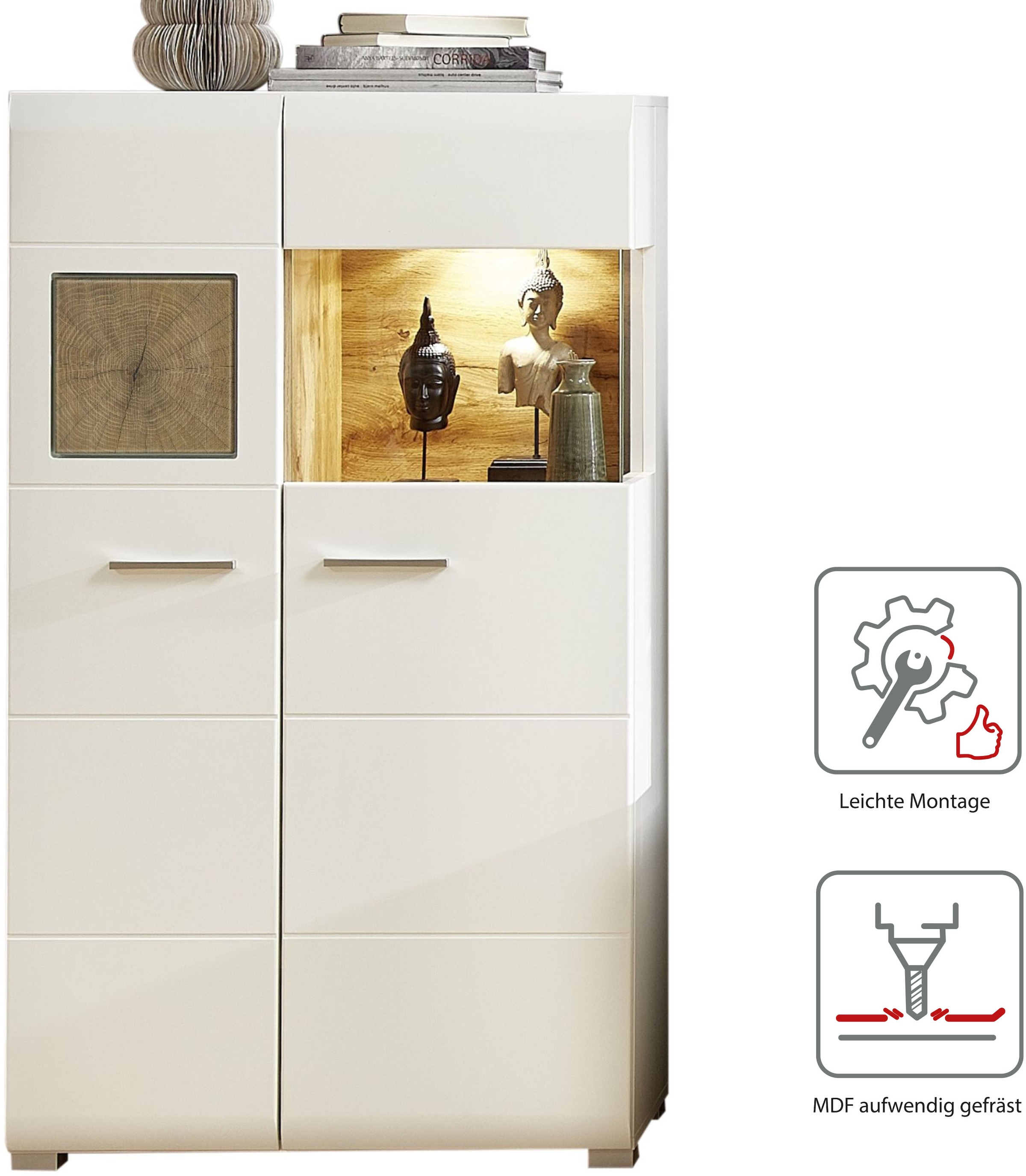 Innostyle Wohnwand »FUN PLUS«, (4 St.), inkl. LED-Beleuchtung