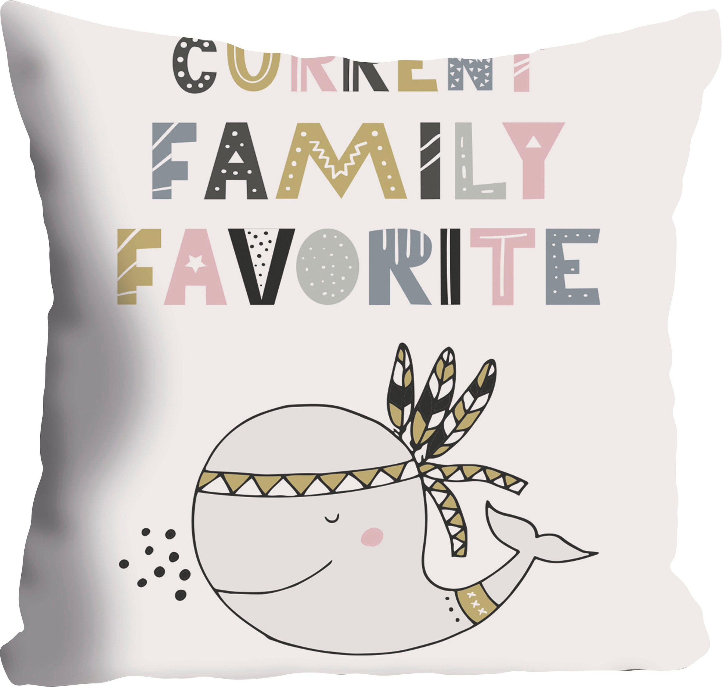 queence Dekokissen »»Family Favorite««, Kissenhülle ohne Füllung, 1 Stück günstig online kaufen