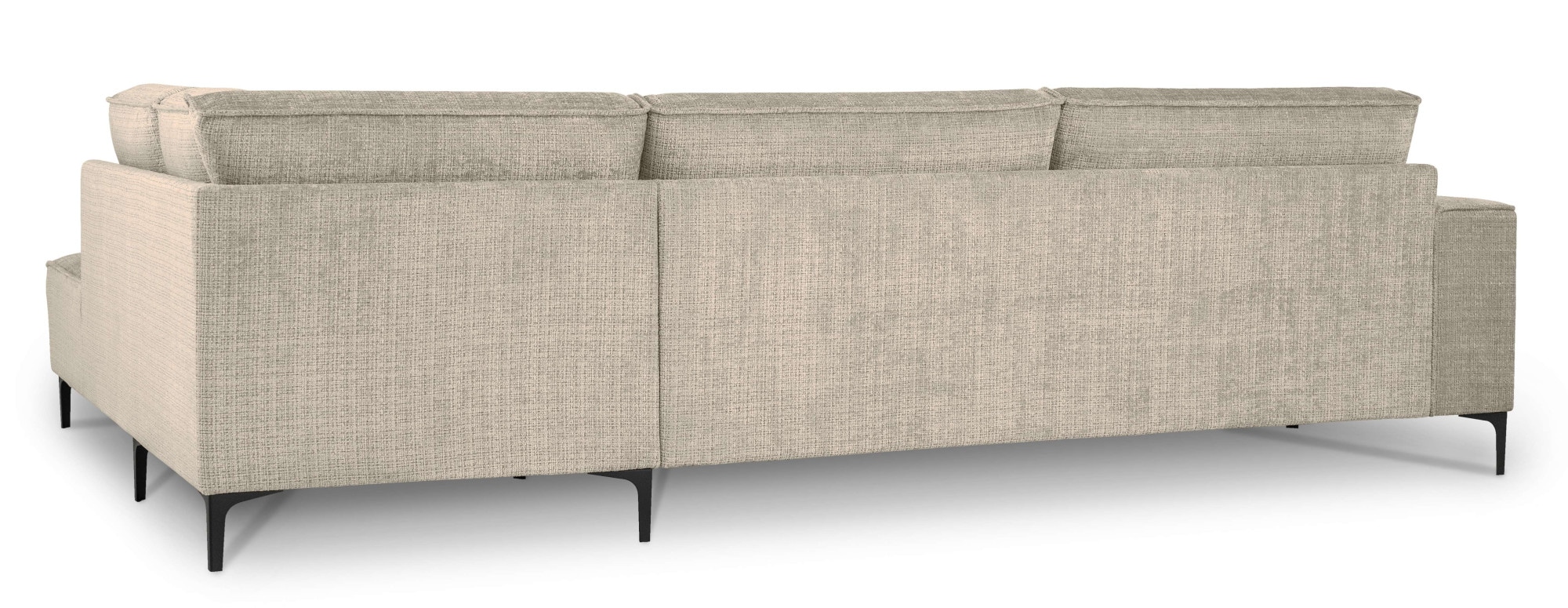 Places of Style Ecksofa »Polsterecke Oland, Struktur, Flachgewebe, Luxus-Microfaser, Boucle«, L-Form, 289 cm, Wellenunterfederung, Skandi-Design, Metallfüße