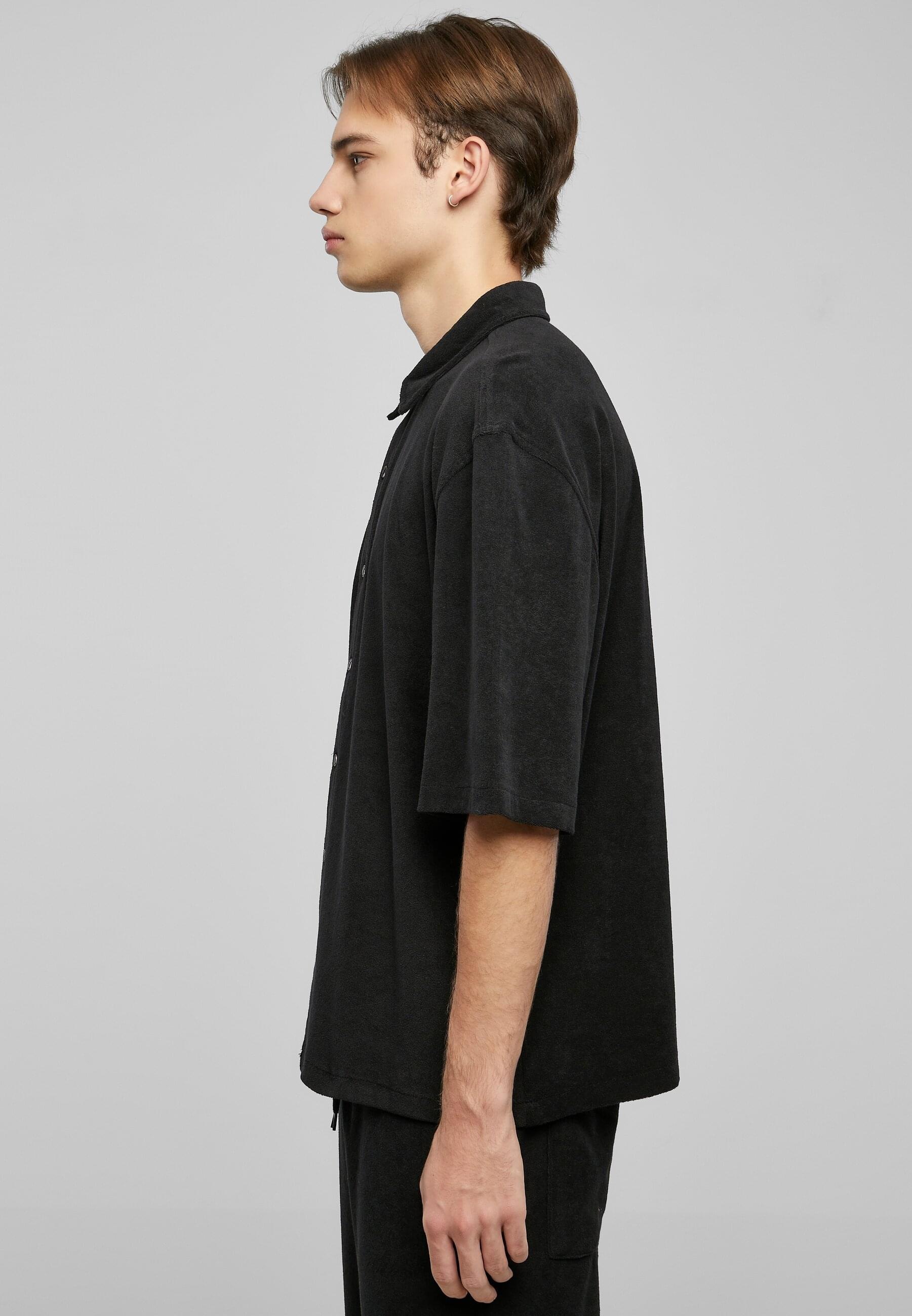 URBAN CLASSICS Langarm-Poloshirt »Urban Classics Herren Boxy Towel Shirt« 1 Stk. tlg.
