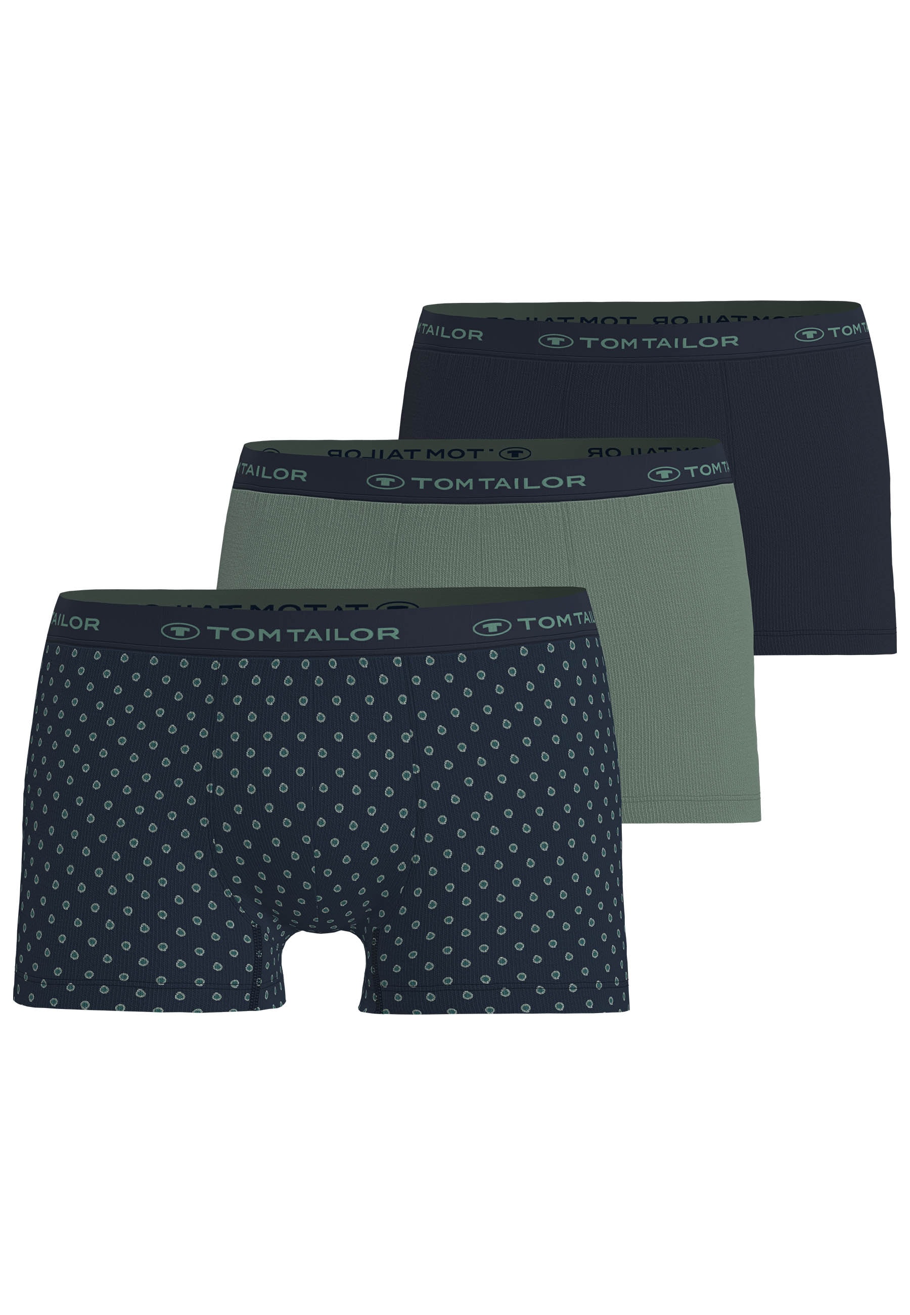 TOM TAILOR Retro Pants »Buffer« 3er Pack,  bequem, eng, mit Logobund, mit Print, Baumwollmix