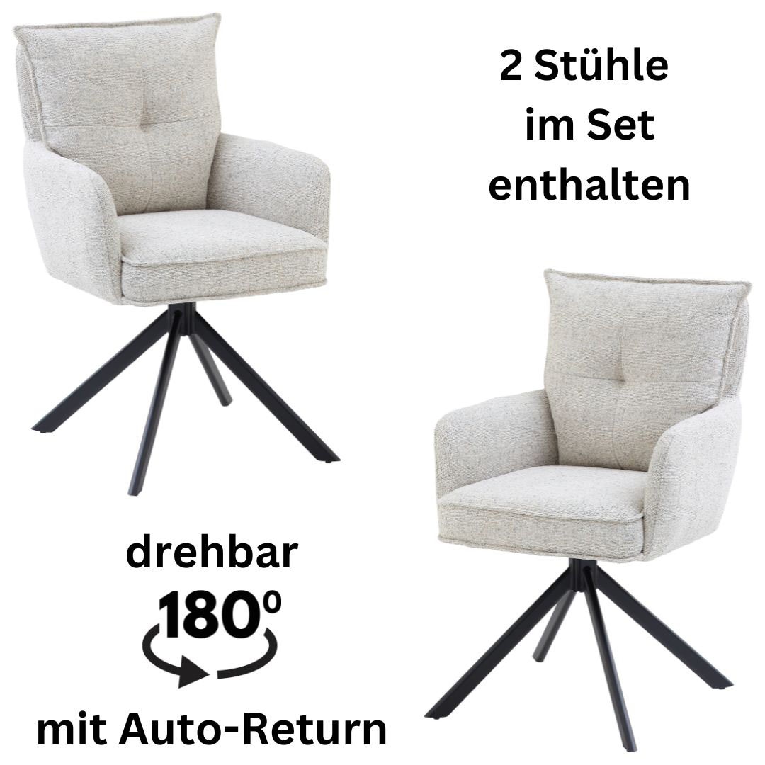 Stolkom Armlehnstuhl »Sofia young«, (Set), 2 St., Struktur, 180 grad drehba günstig online kaufen