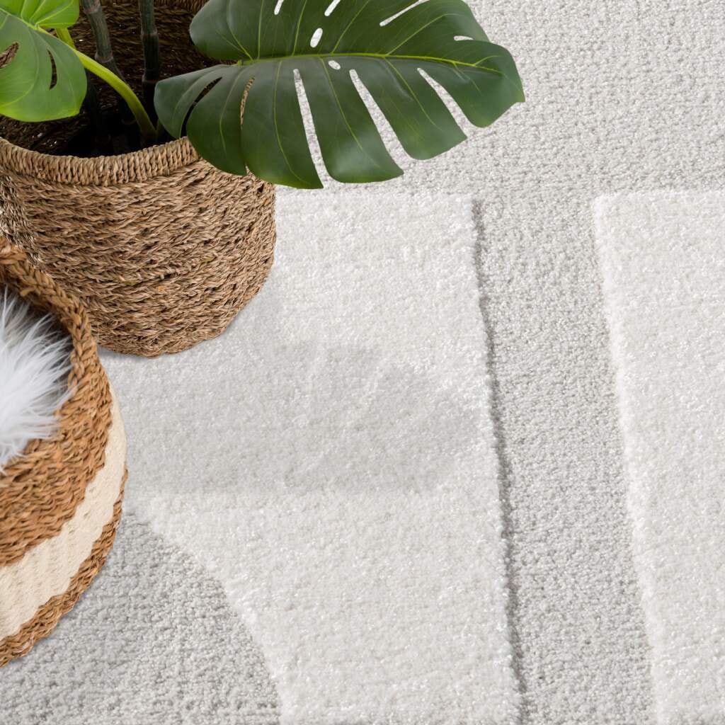 Carpet City Teppich »LOUNGE 9992« rund 15 mm Höhe Kurzflor-Teppich Modern, Hoch-Tief-Struktur, Wohnzimmer, Schlafzimmer