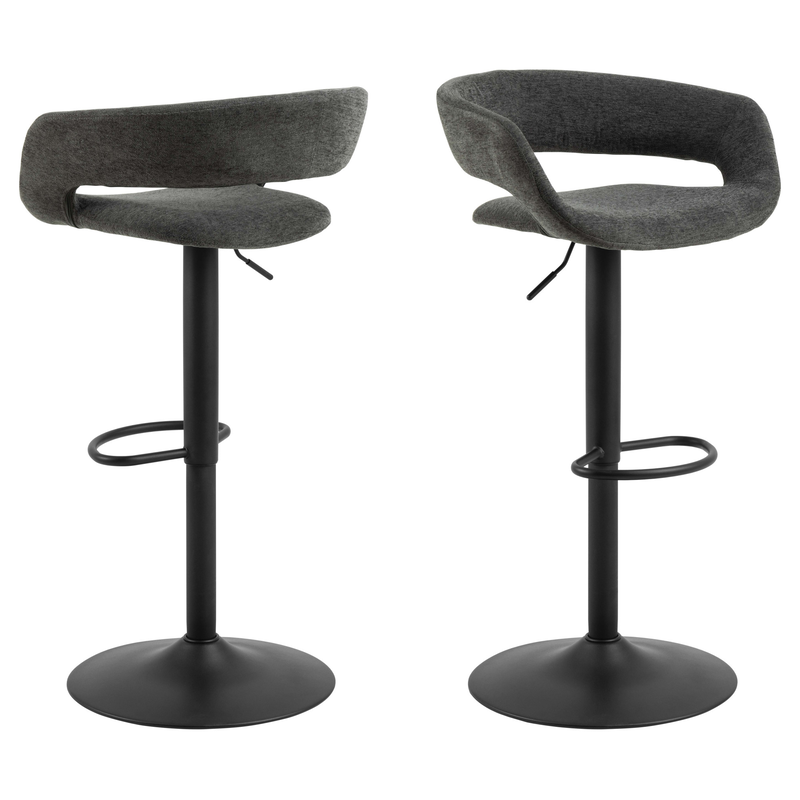 ACTONA GROUP Barhocker »Grace« Set, 2 stk, 2 Stk. tlg. Barhocker, Apia sand, Trompete Gestell, mit drehfunktion, 2 stk Dunkelgrau