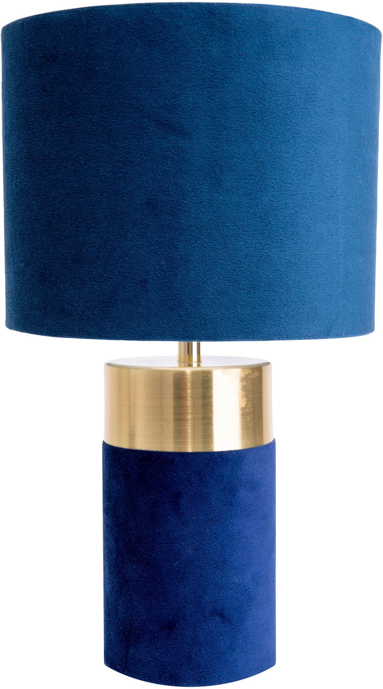näve Tischleuchte »Bordo«, 1 flammig, Leuchtmittel E14 | ohne Leuchtmittel, 1xE14, Textilschirm blau, Fuß blau gold, Höhe 32cm, Zuleitung 150cm