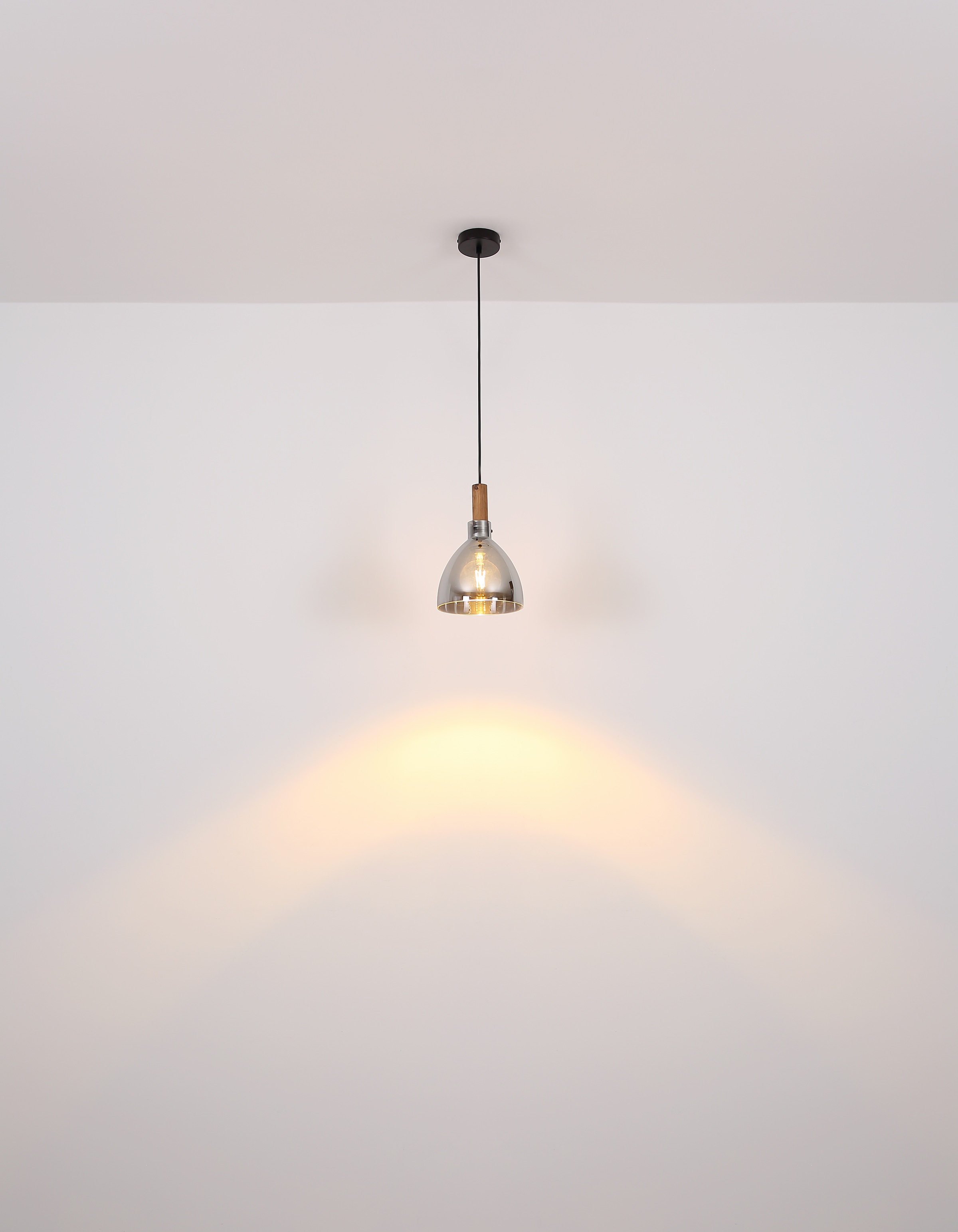 GLOBO LIGHTING Hängeleuchte »MATTEA«, Leuchtmittel E27 | ohne Leuchtmittel, Hänelampe/Pendelleuchte/Glas rauchfarben/Wohnzimmer/Esszimmer