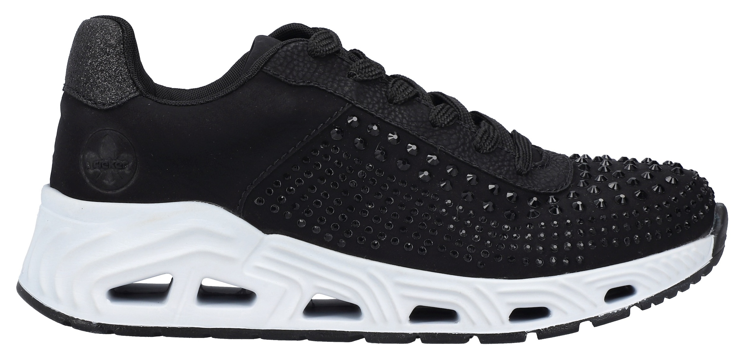 Rieker Keilsneaker, mit Schmuckstein-Verzierung, Freizeitschuh, Halbschuh, Schnürschuh