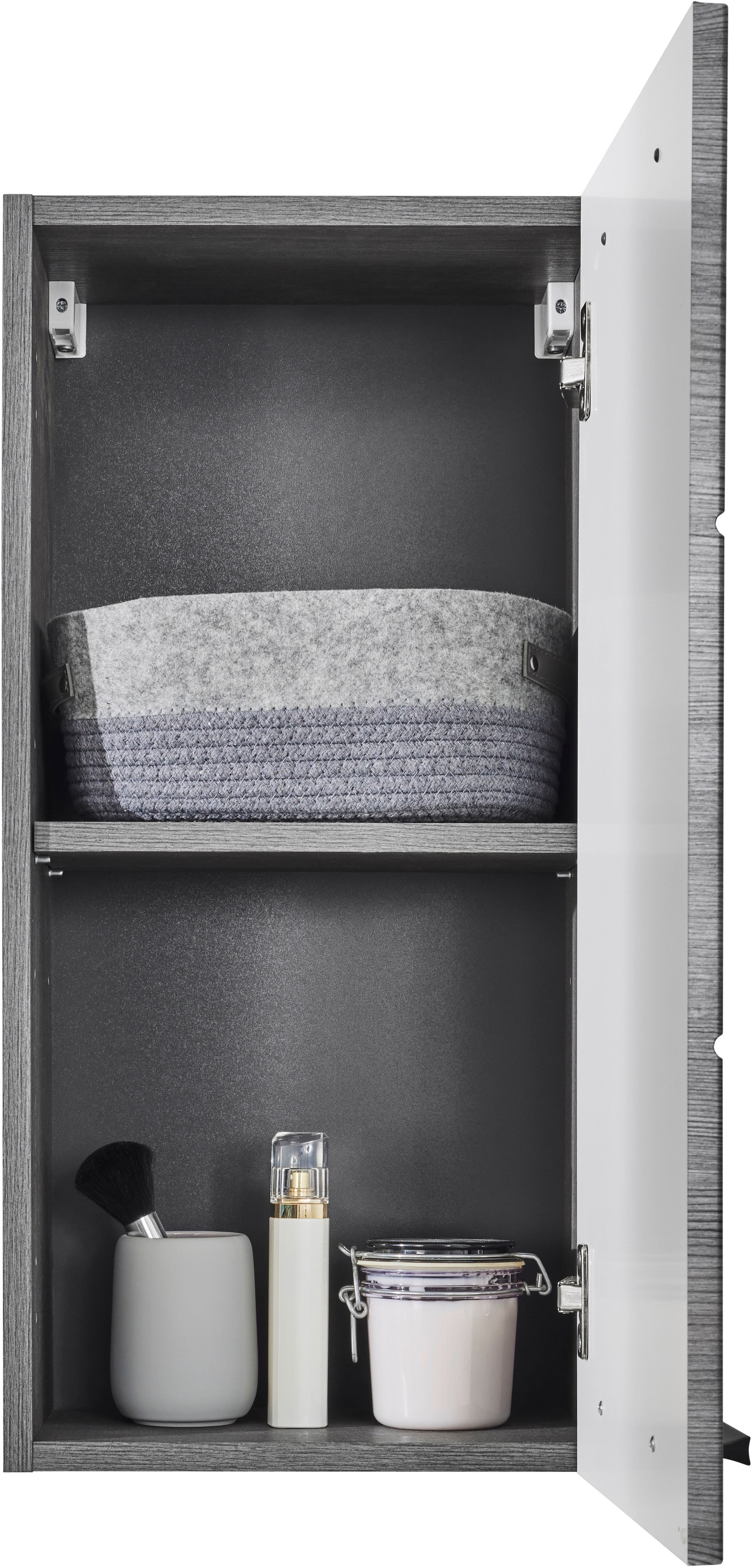 BASIC by Balculina Hängeschrank »Silver, Badezimmerschrank BxHxT 34x70x23«, (1 St.), Breite 34cm, Tür L/R monierbar, FSC-Mix 70%