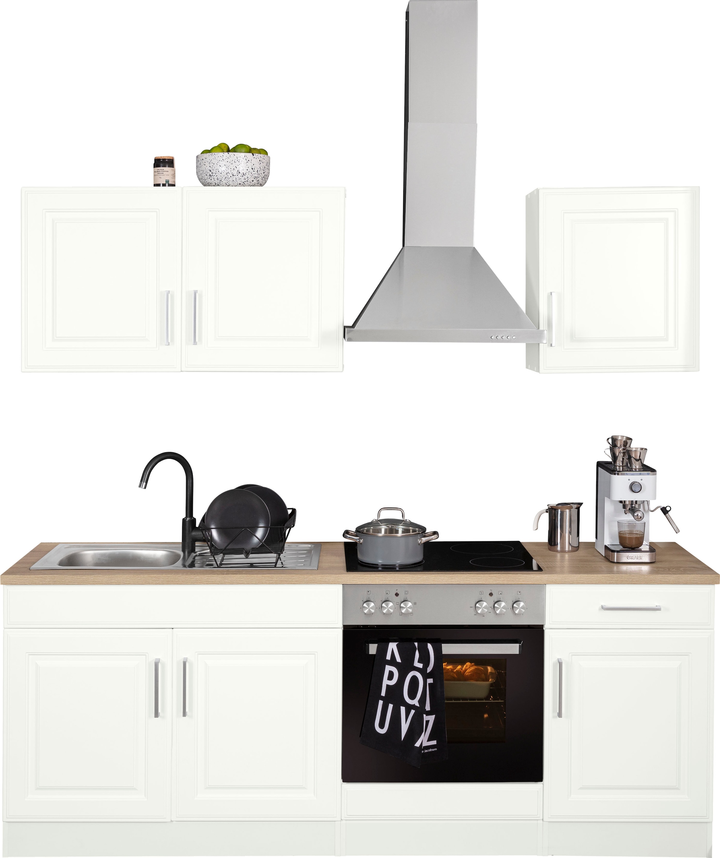 HELD MÖBEL Küchenzeile "Stockholm", Breite 210 cm, mit hochwertigen MDF Fro günstig online kaufen