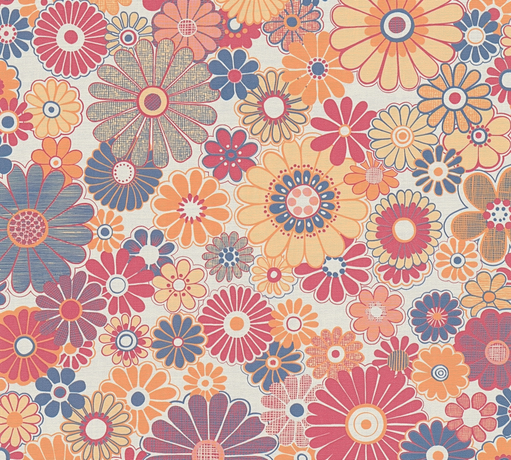 A.S. Création Vliestapete »Retro Chic florale Tapete Mustertapete Retro Blumen«, matt, Vintage Vliestapete für Schlafzimmer Küche Wohnzimmer Floral Design