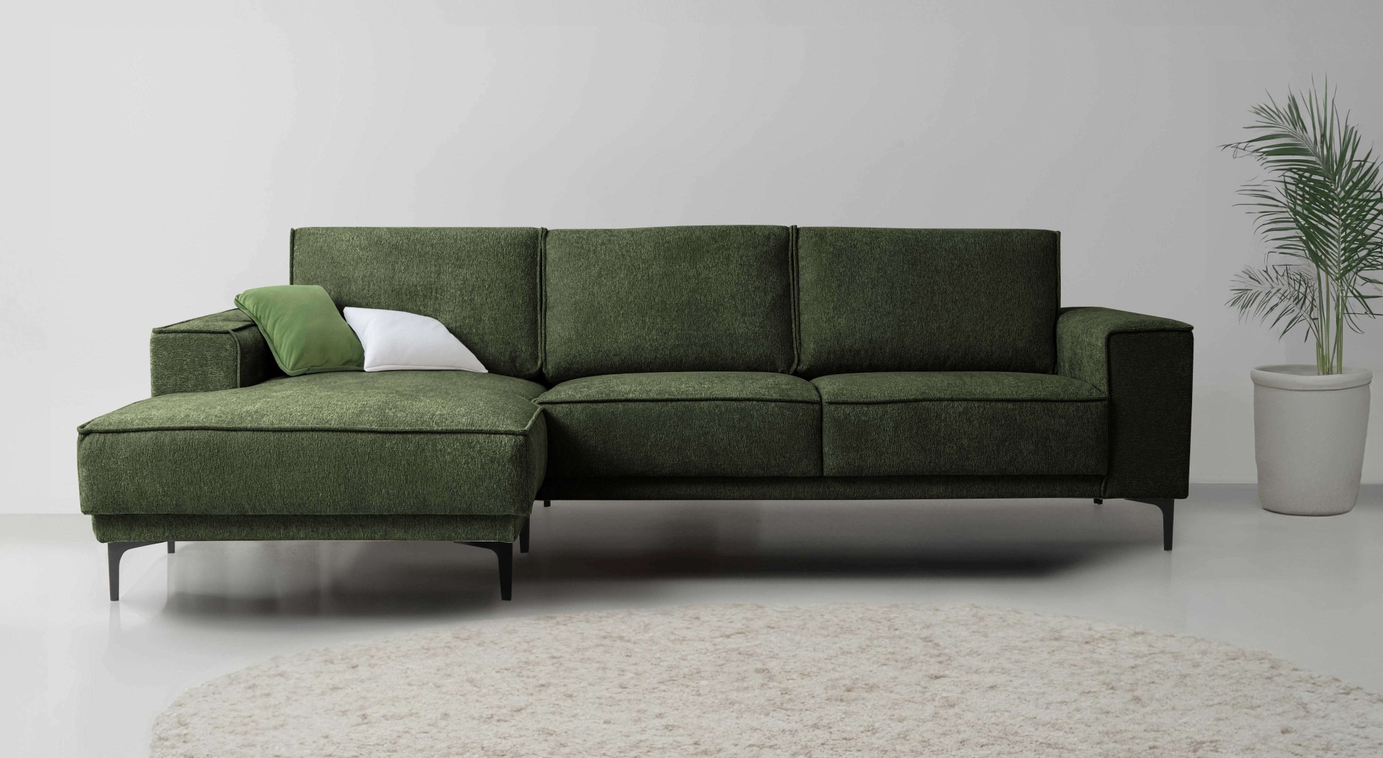 Places of Style Ecksofa »Polsterecke Oland, Struktur, Flachgewebe, Luxus-Mi günstig online kaufen