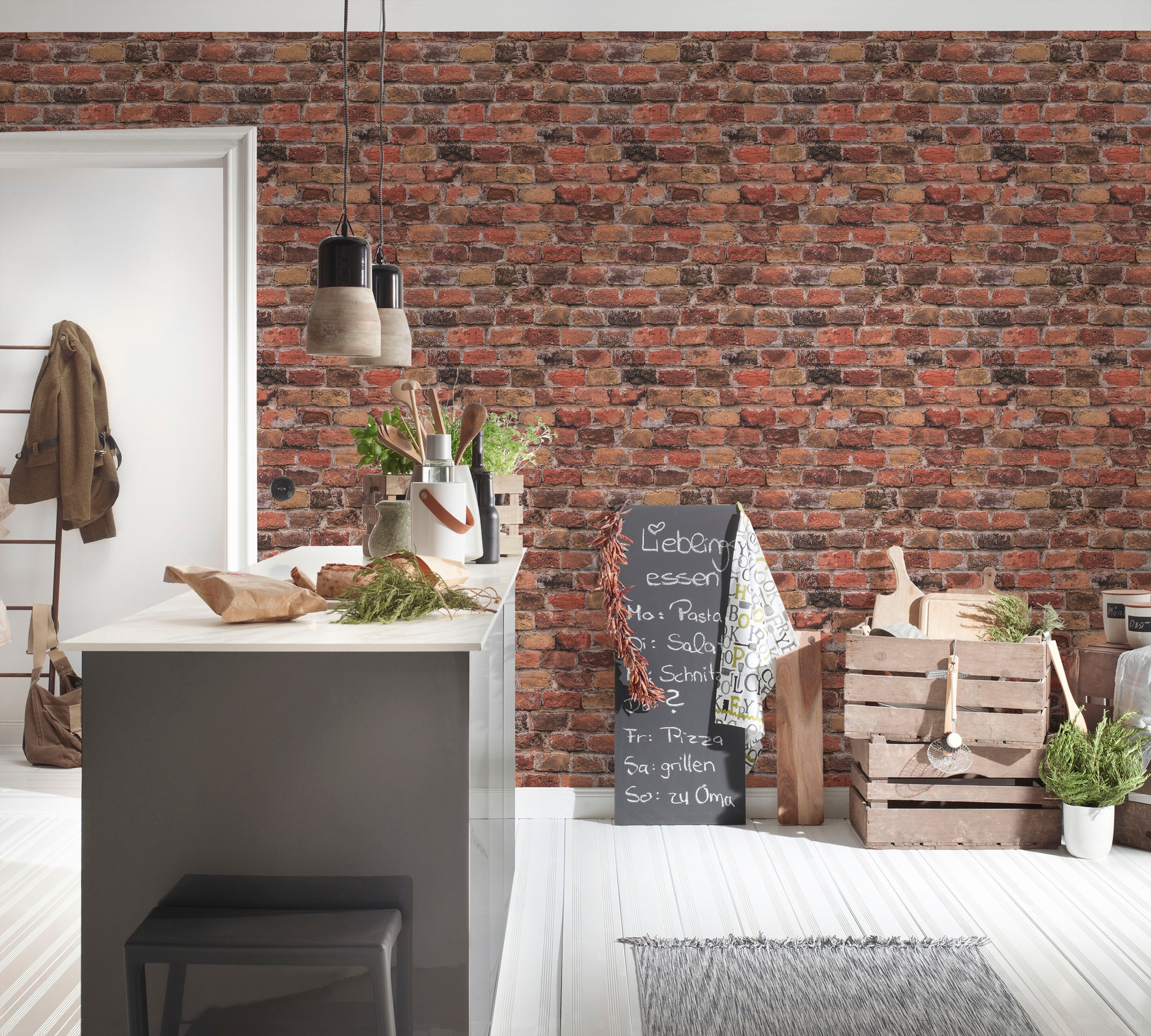 A.S. Création Vliestapete »Bricks & Stones Steinoptik«, matt-gemustert-neutral, Tapete Stein Tapeten Wohnzimmer Schlafzimmer Küche modern Design Optik