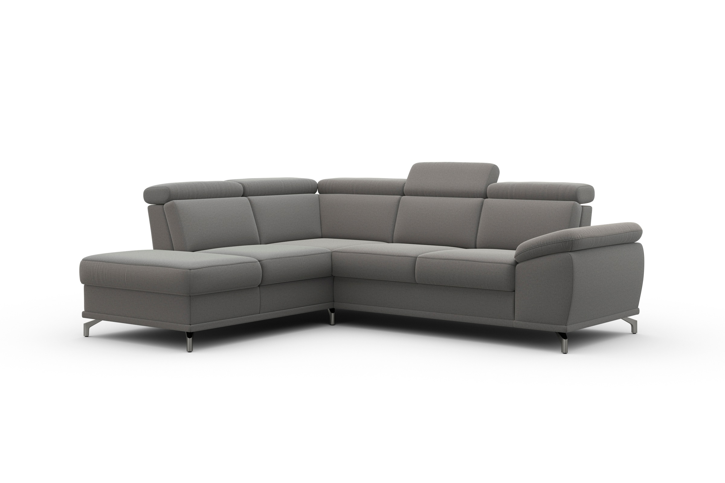 sit&more Ecksofa »Cabrio L-Form, mit Sitztiefenverstellung, Arm- und Kopfteilverstellung«, 3 Nierenkissen, Federkern, optional Bettfunktion und Stauraum