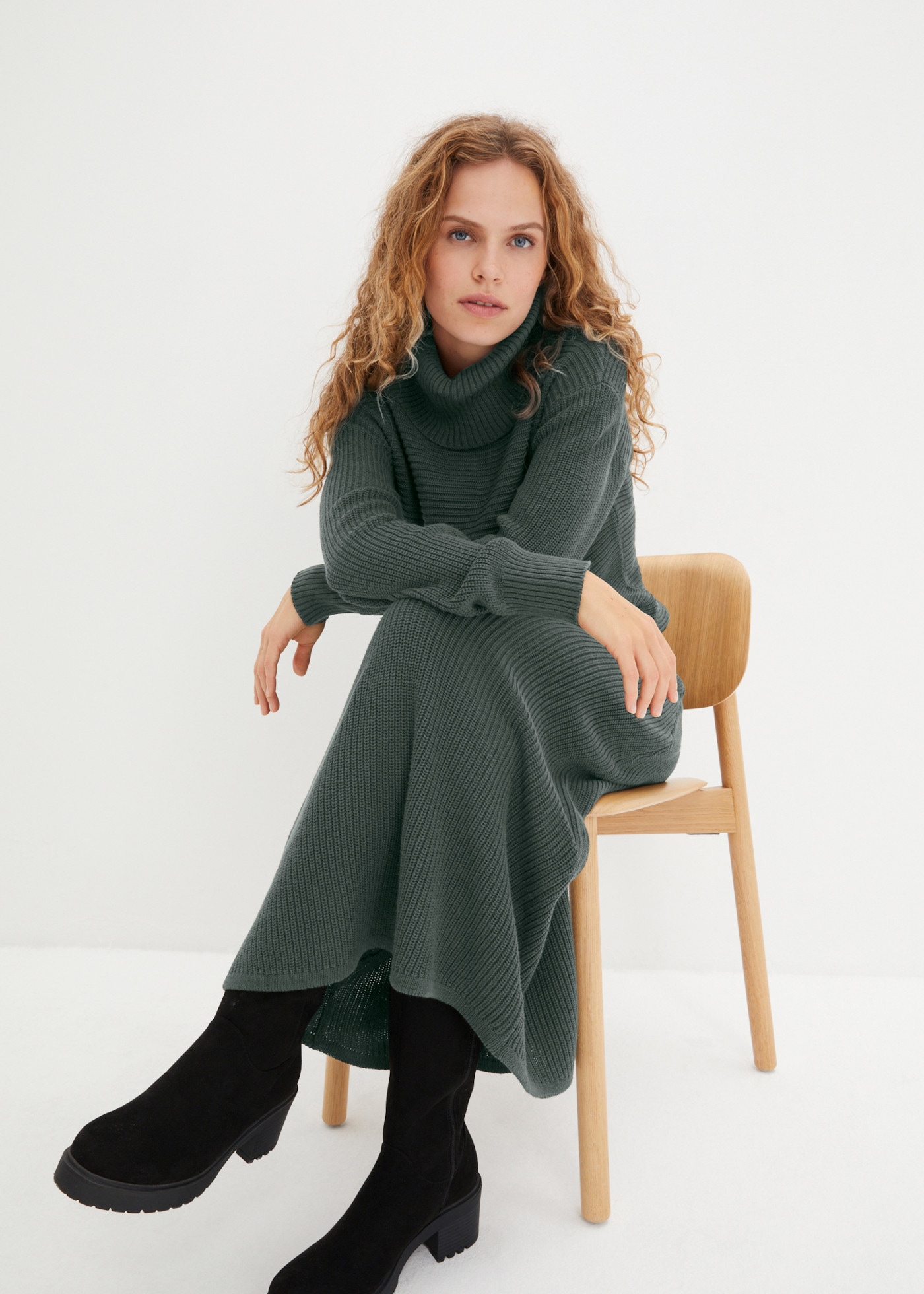 bonprix Midirock aus Baumwoll-Mix, Regular Fit, im Casual-Stil