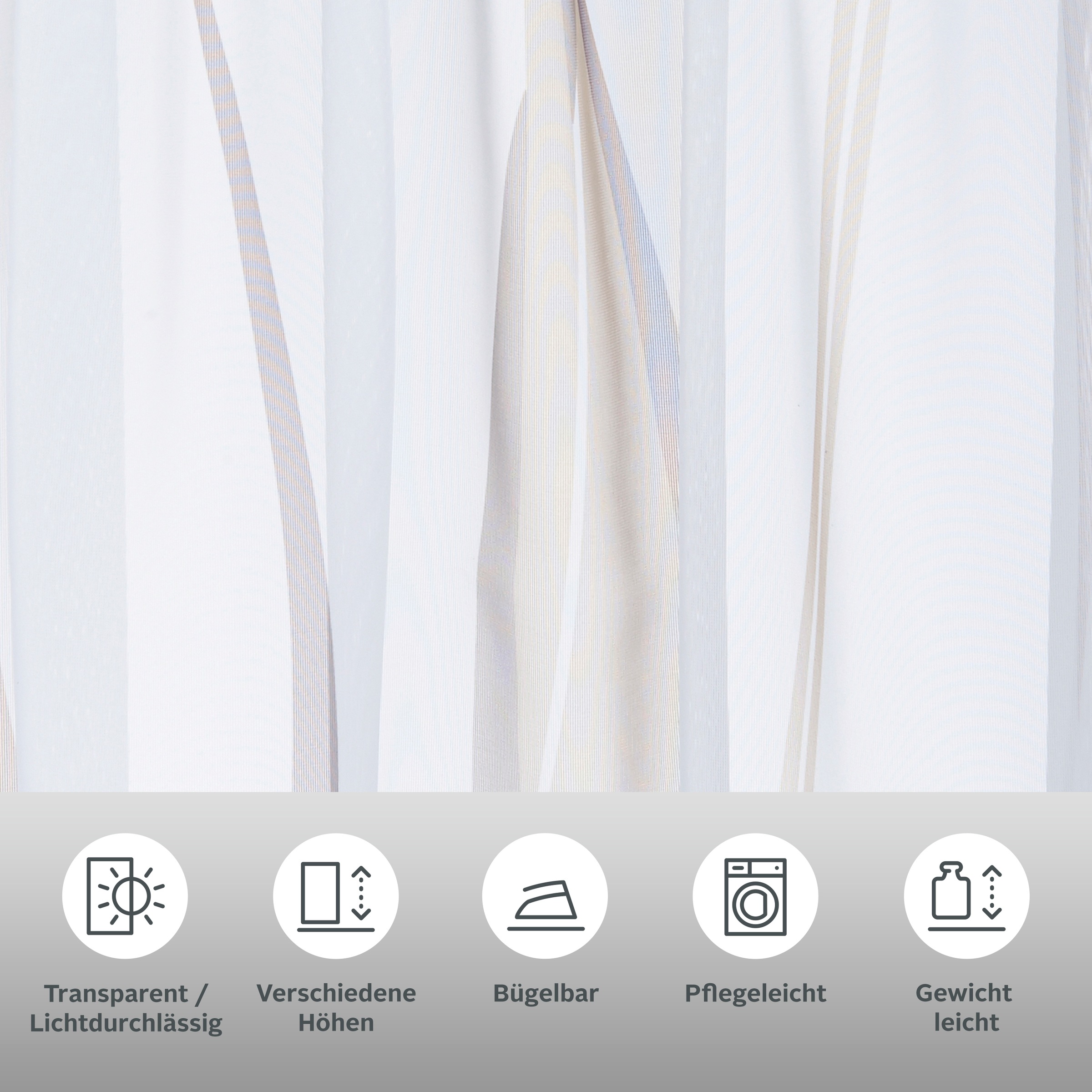 my home Gardine »DIMONA« Schlaufen 2 Stk. tlg. 2-er Set, Voile, Polyester, günstig online kaufen