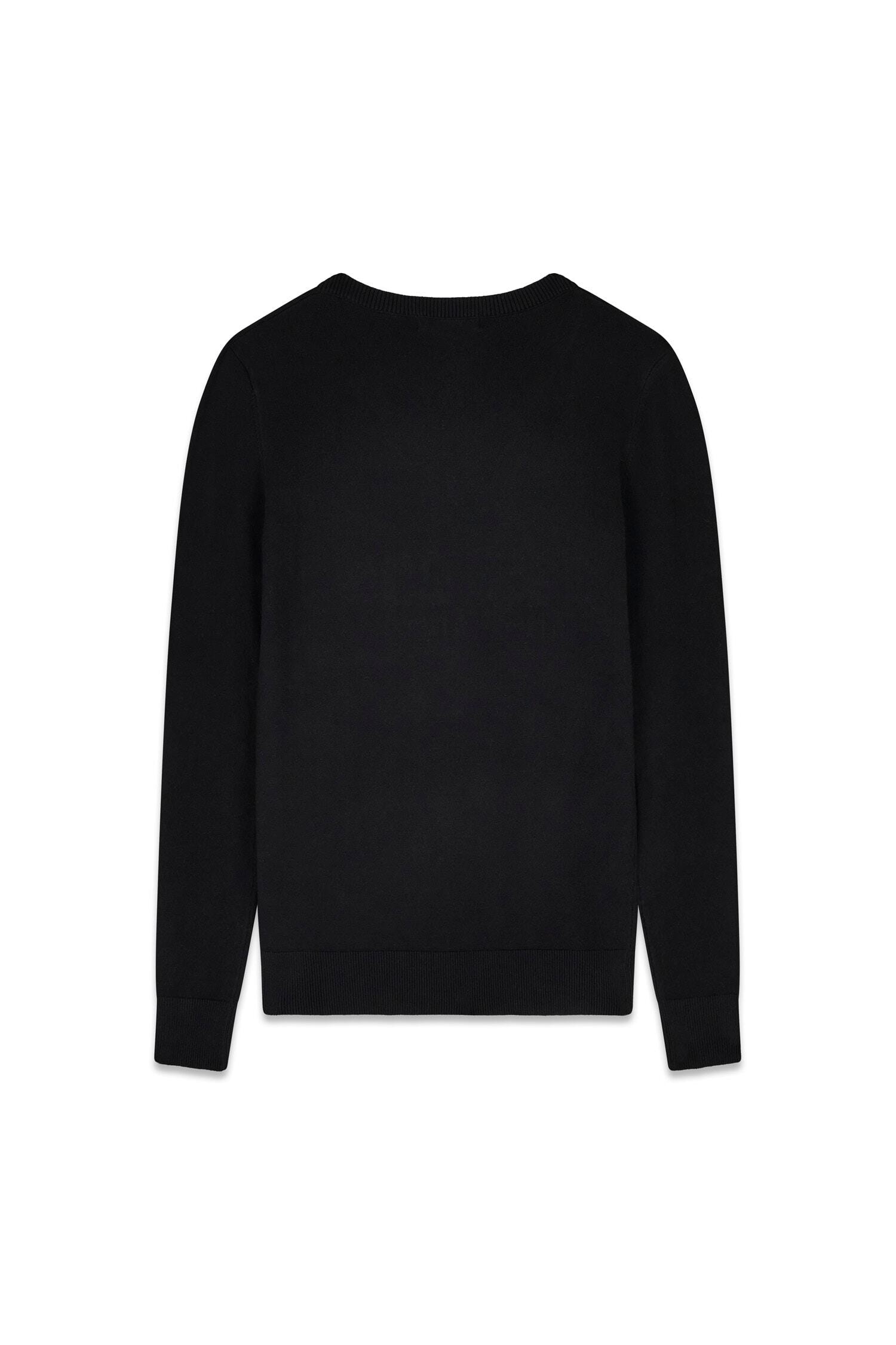 Guess V-Ausschnitt-Pullover »LS VN HANNAH LOGO SWTR« aus Viskosemix, Logoschriftzug