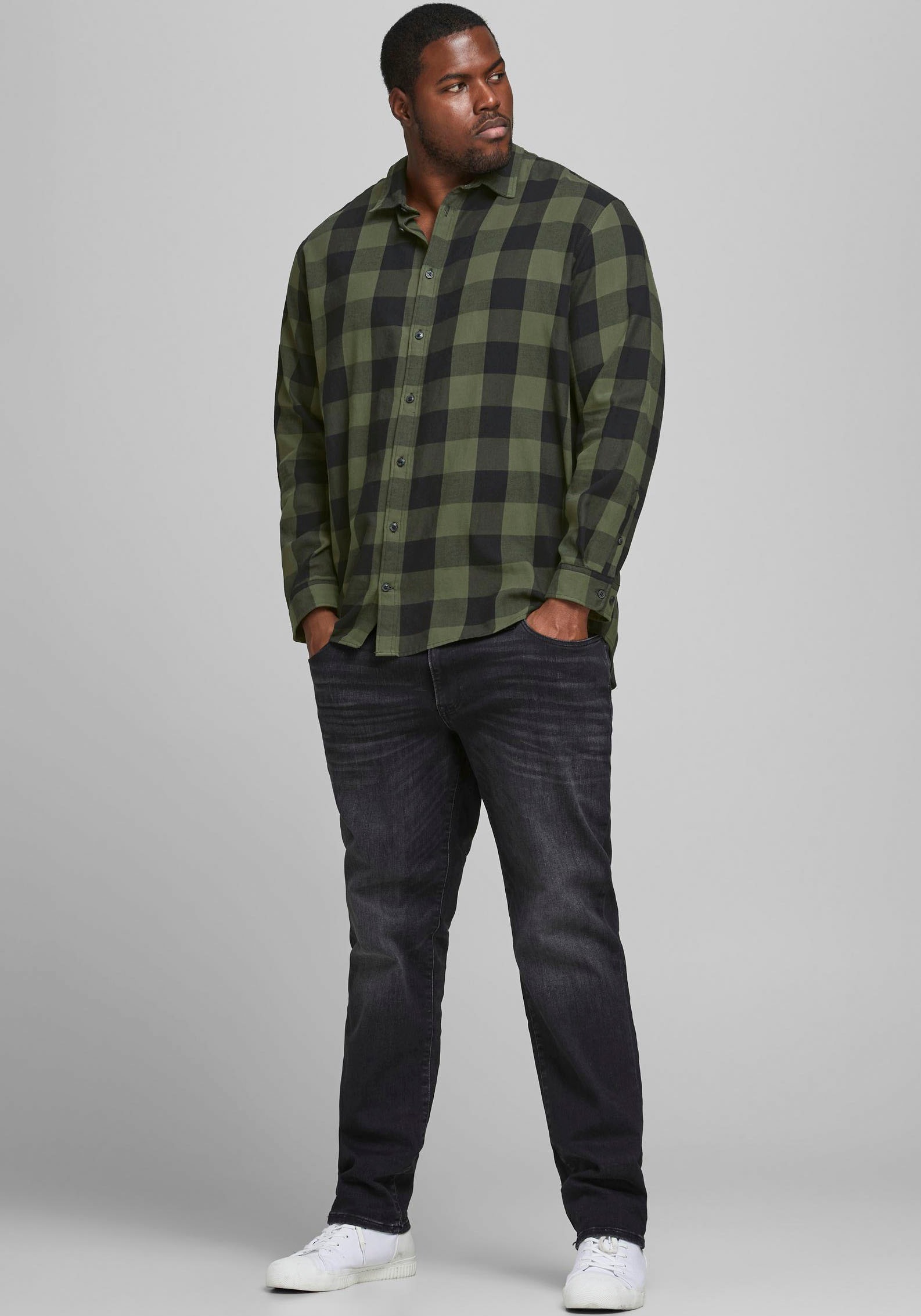 Jack & Jones PlusSize Karohemd »GINGHAM TWILL SHIRT«, Bis Größe 6XL