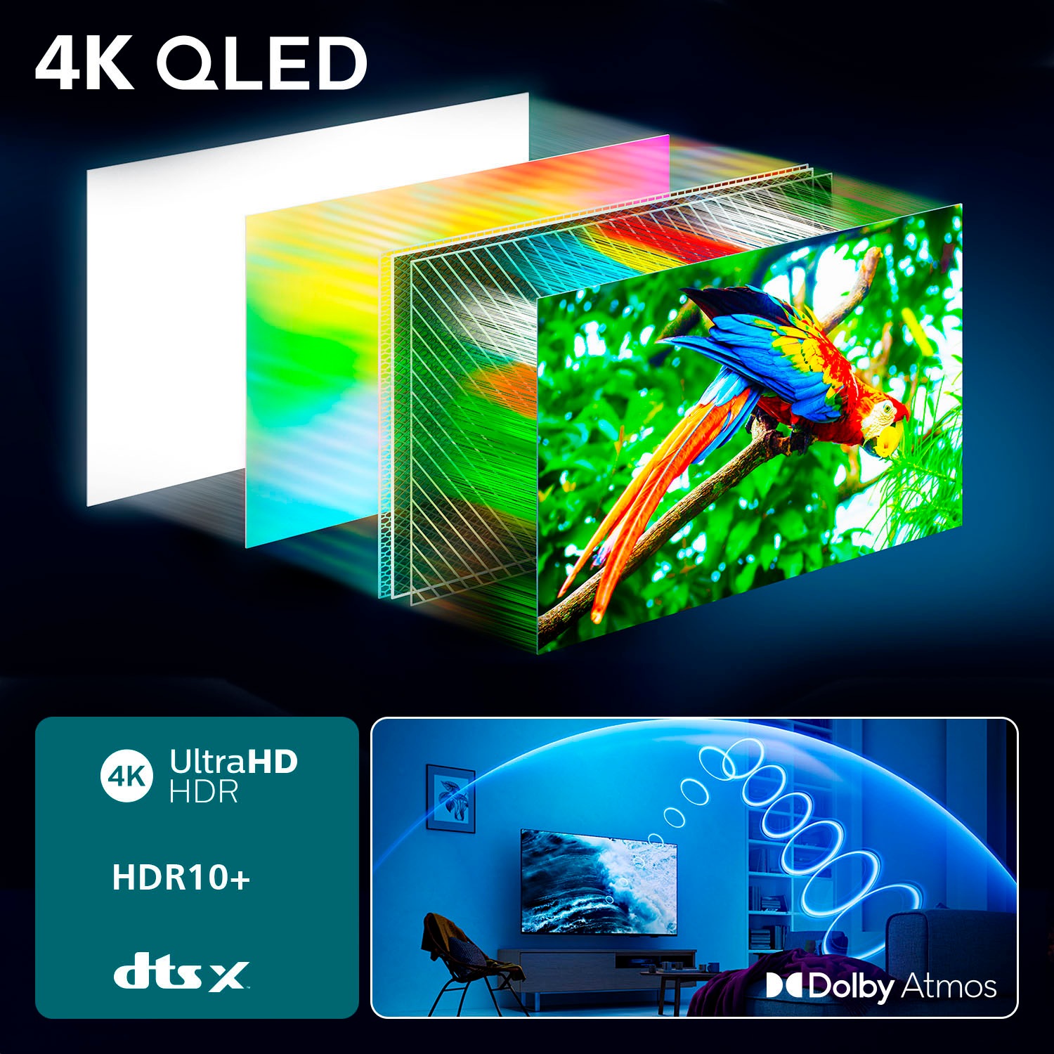 Philips QLED-Fernseher »75PUS7800/12«, 4K Ultra HD, Smart-TV