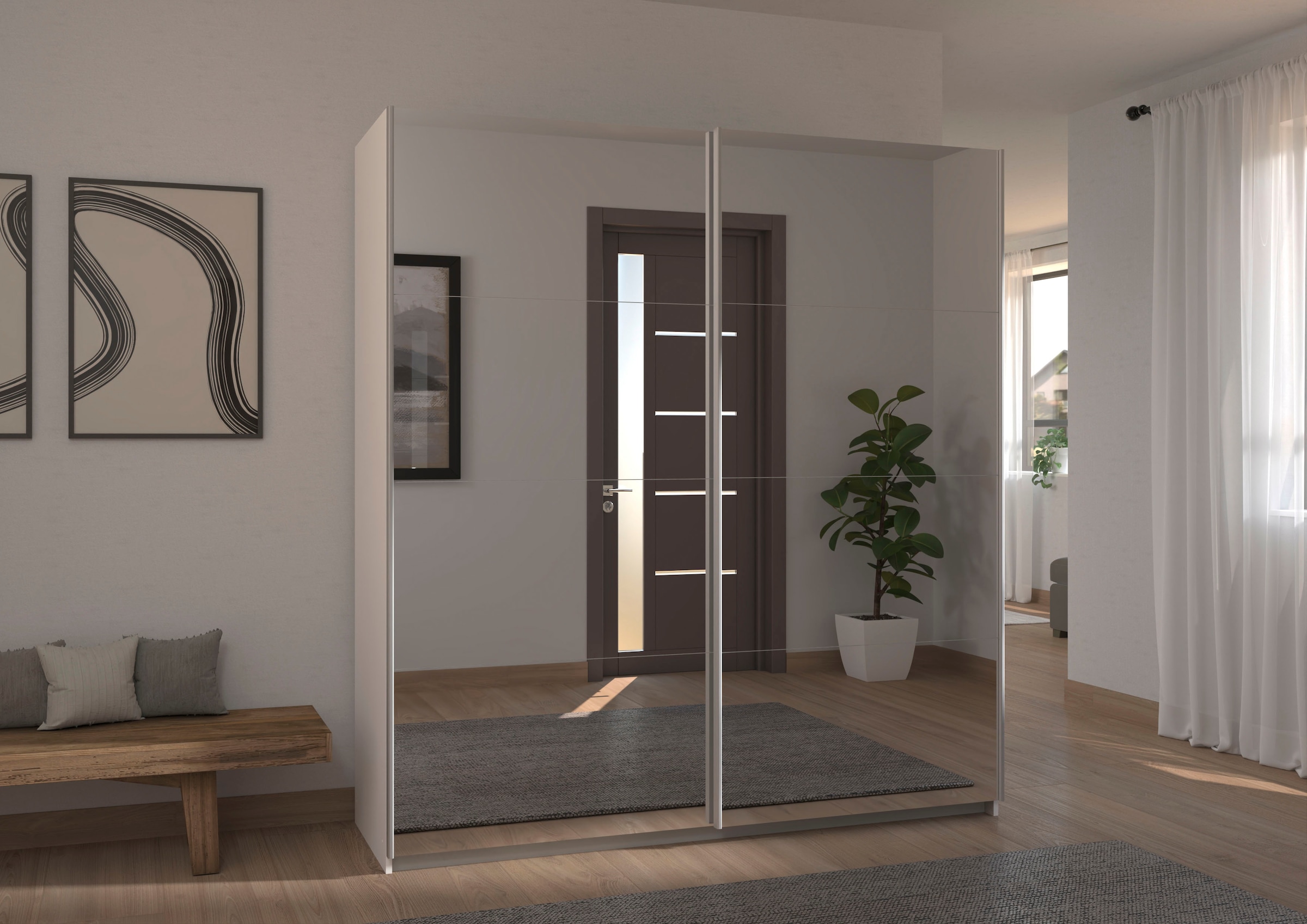 rauch Schwebetürenschrank »Subito Kleiderschrank Bestseller« Garderobe Vollspiegel Breiten 136 & 181 Höhe 197 cm - MADE IN GERMANY