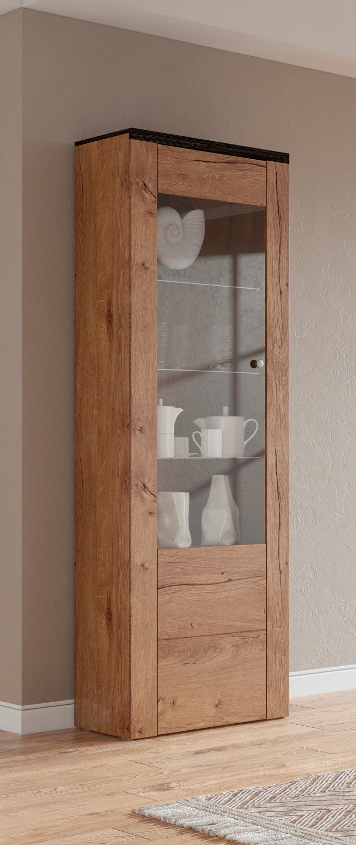 Home affaire Vitrine Larona, zeitlose Glasvitirne, Hochschrank Höhe 205,6 c günstig online kaufen