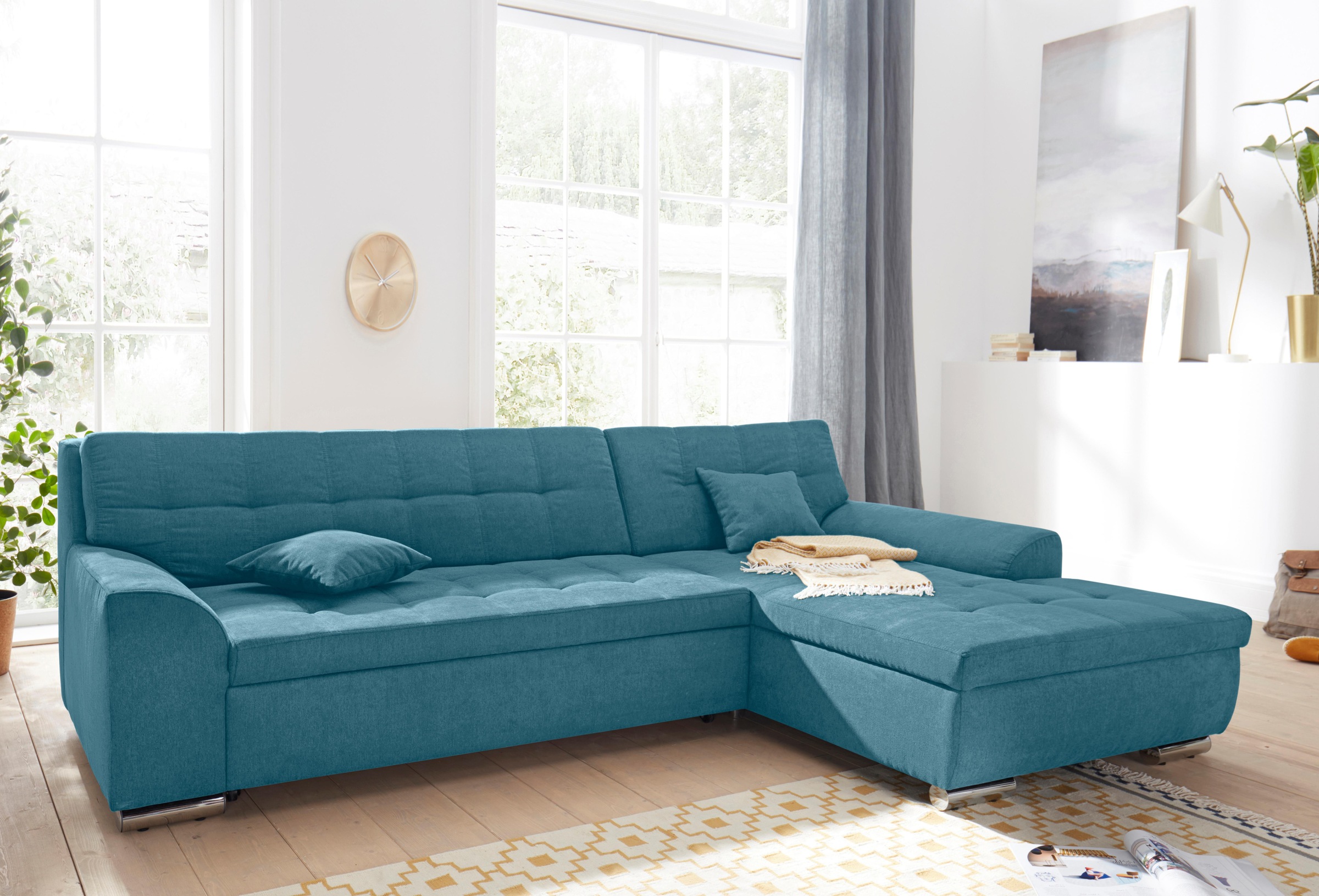 DOMO collection Ecksofa »Aversa, moderne Steppung im Sitz und Rücken, gesch günstig online kaufen