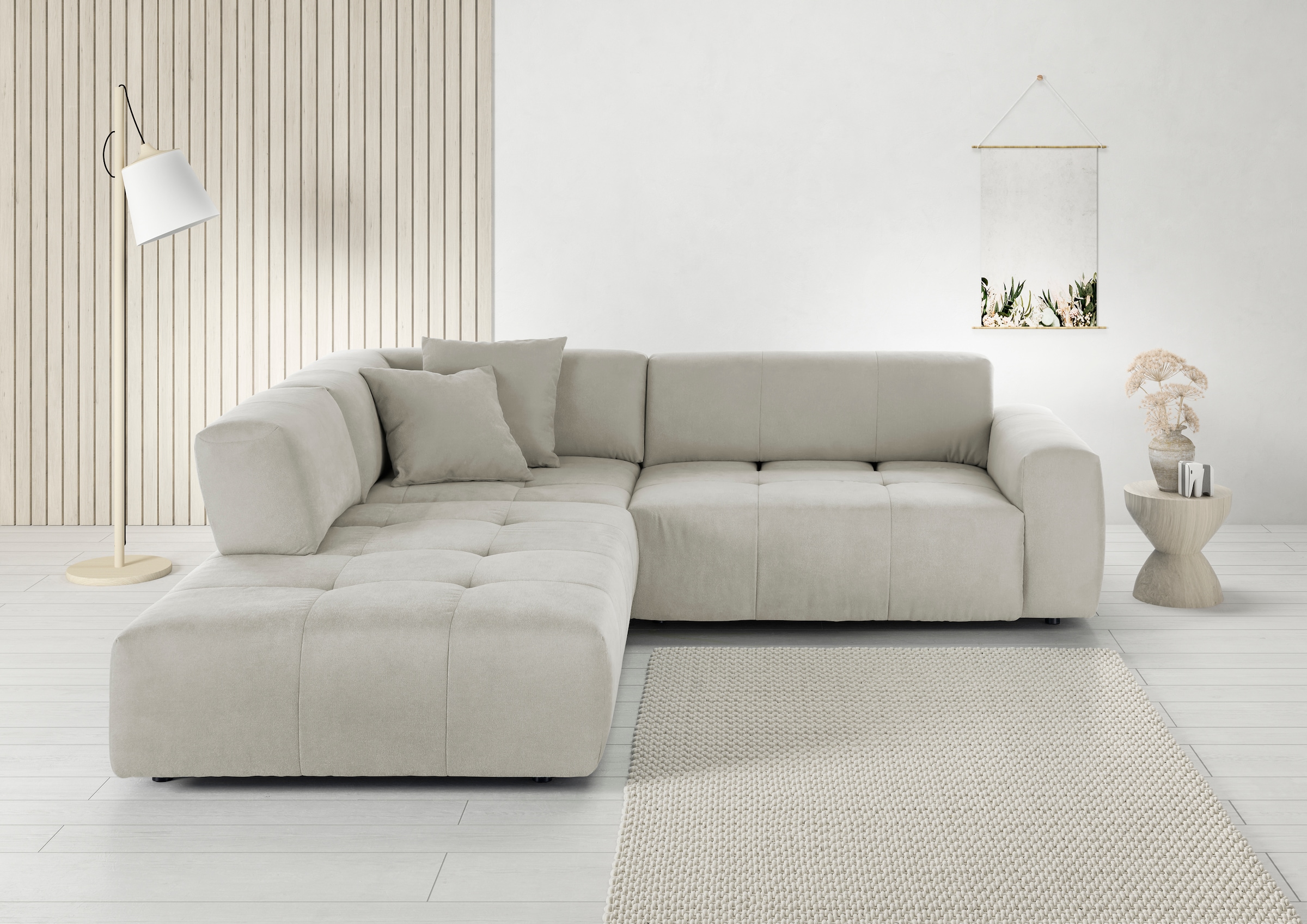 3C Candy Ecksofa »Yoshy Komfortsofa, bequem und modern, hochwertige Verarbeitungsdetails« Zwei verschiedene Sitztiefen durch verstellbare Rückenlehne, L-Form