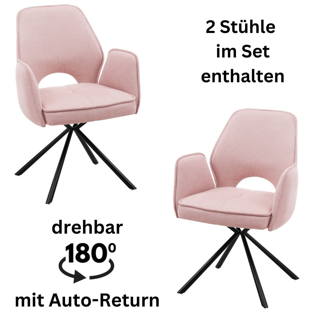 Stolkom Armlehnstuhl »Nele«, (Set), 2 St., Stoffbezug, 180 grad drehbar mit günstig online kaufen
