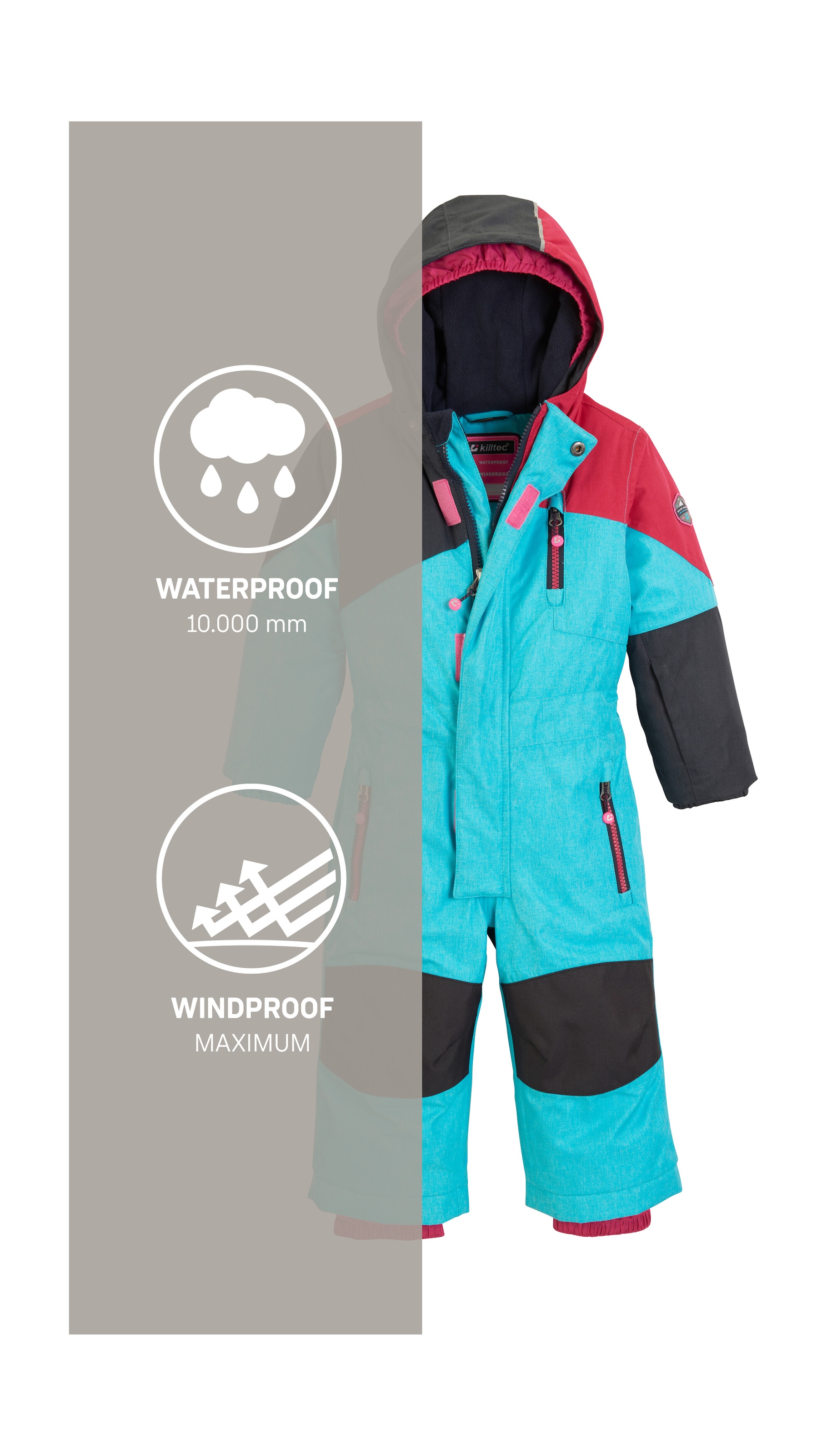 Killtec Skianzug »Kesley Mini« Skioverall, wind- und wasserdicht, innen warmes Fleece