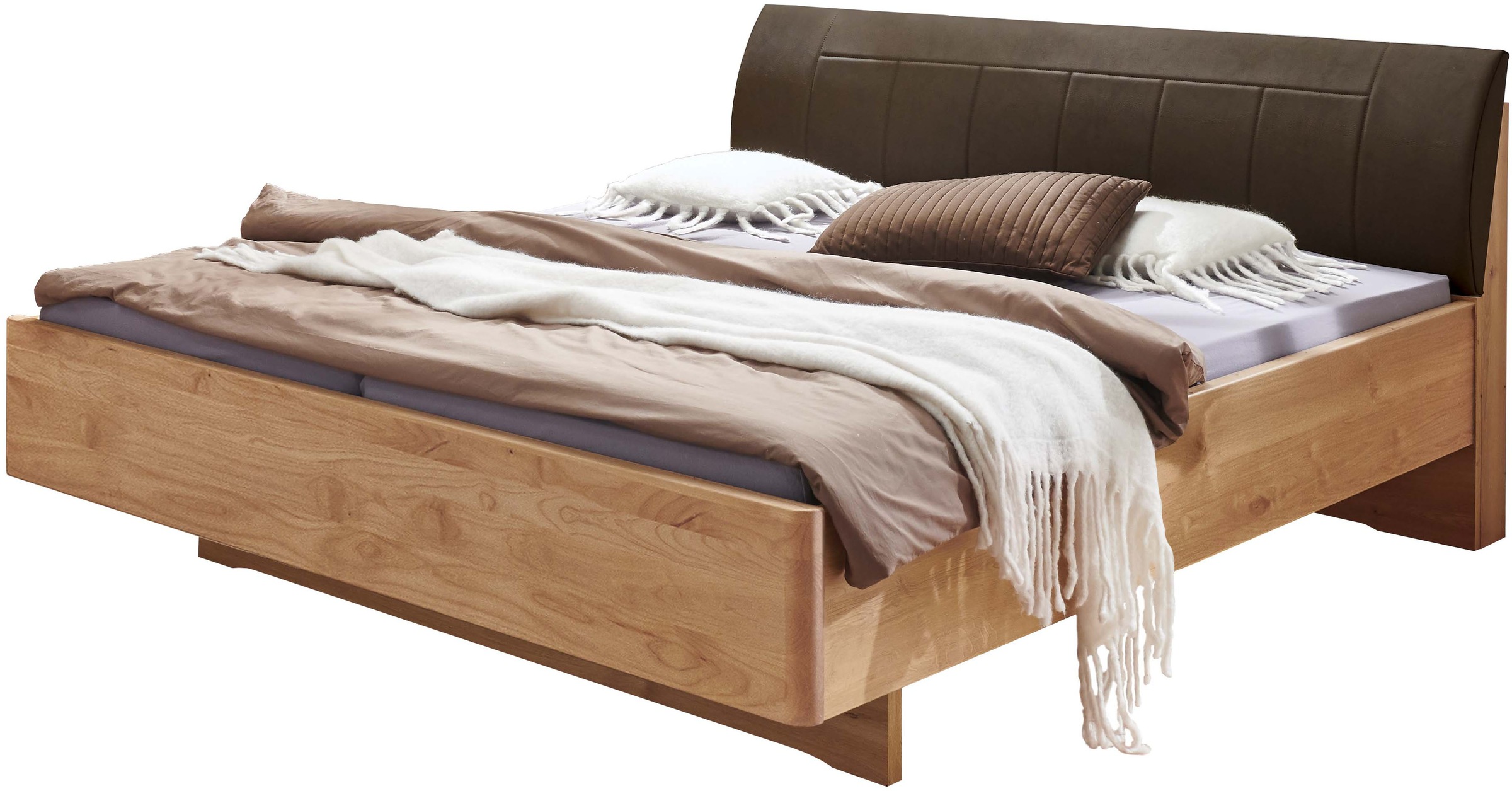 WIEMANN Holzbett »Cardiff, Bettgestell, Bettrahmen, teilmassiv, mit Polster günstig online kaufen